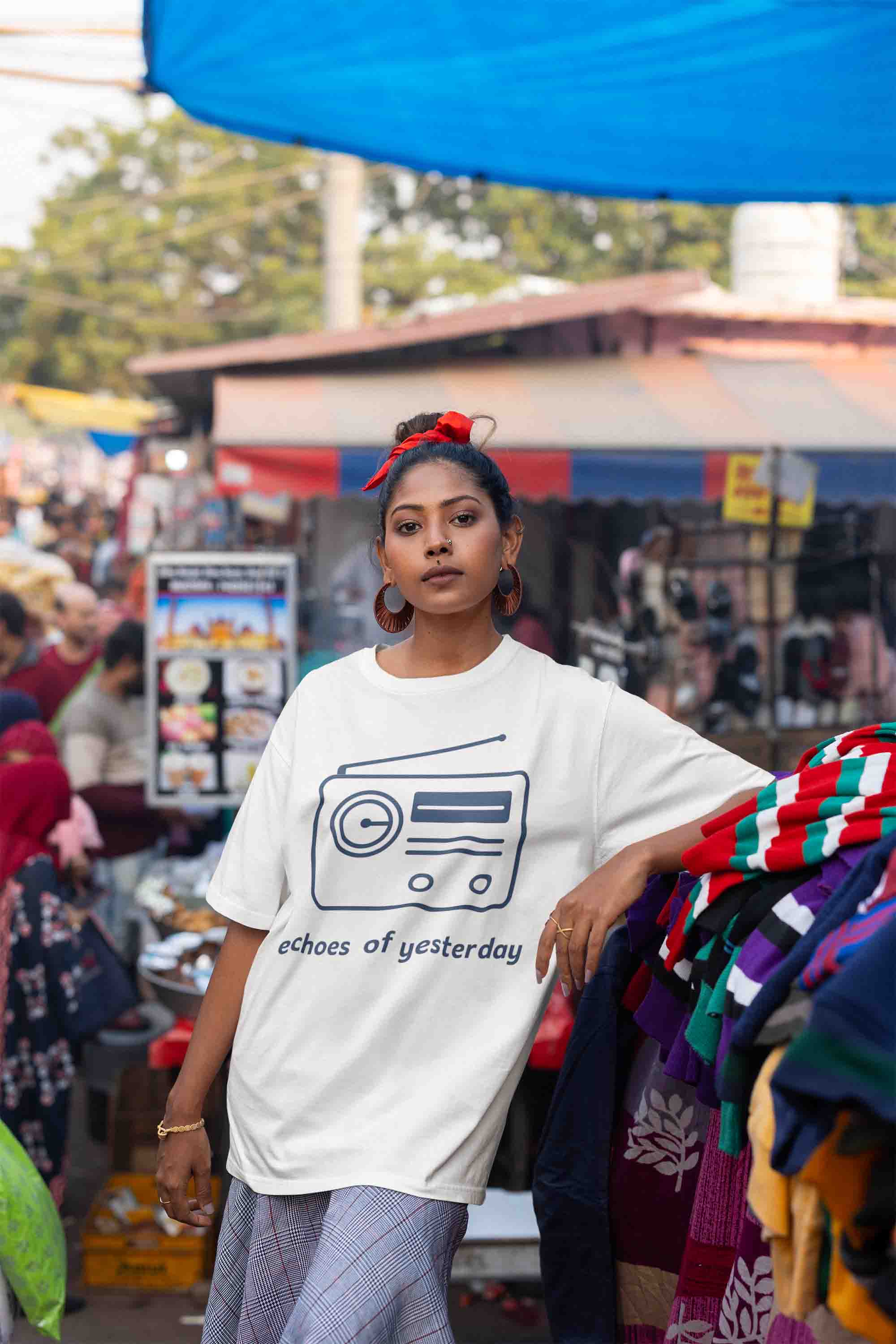 Echoes of Yesterday - Women White Oversized Tee image 3