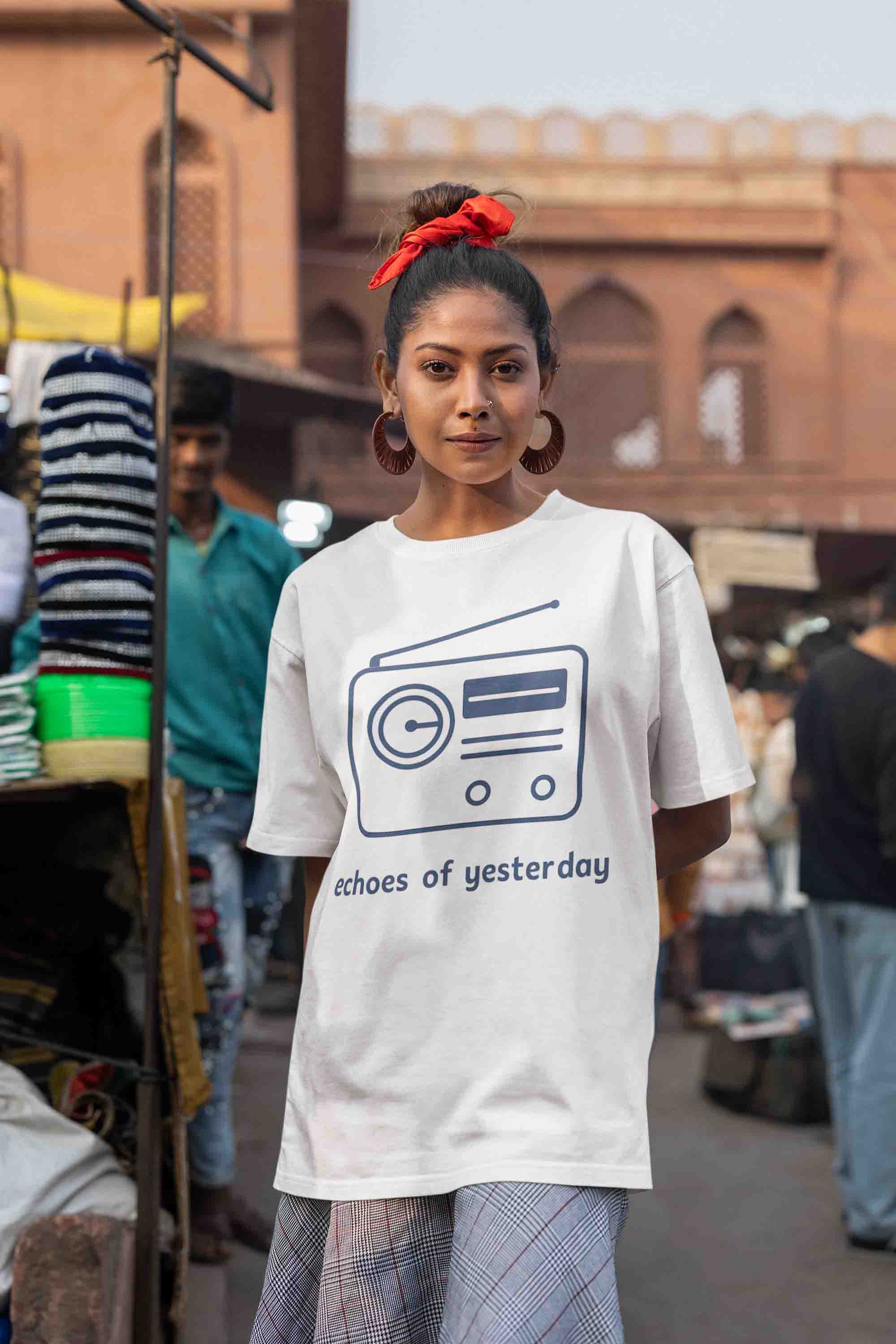 Echoes of Yesterday - Women White Oversized Tee image 5