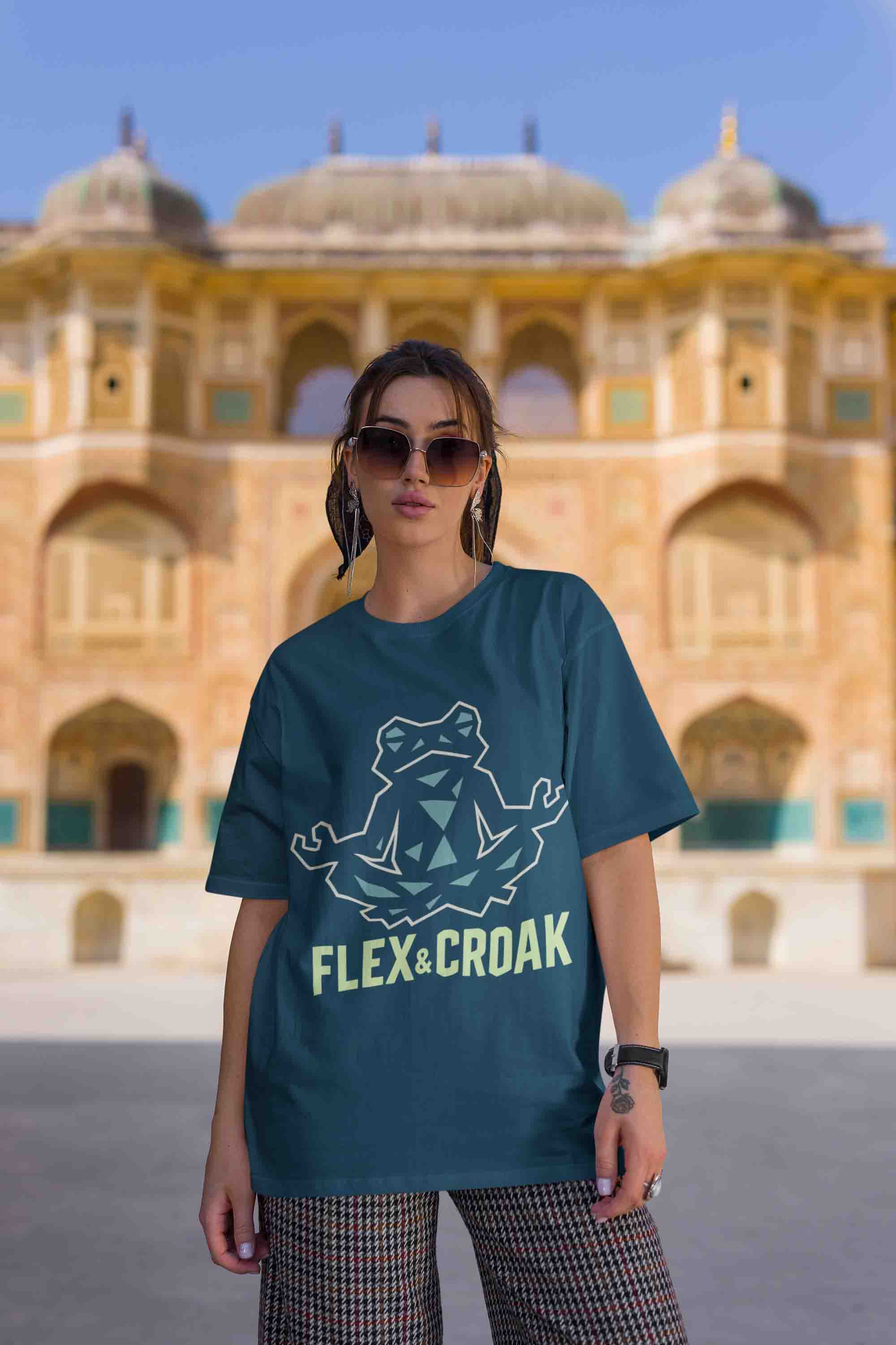 Flex & Croak - Women (Navy Blue) Oversized Tee image 3