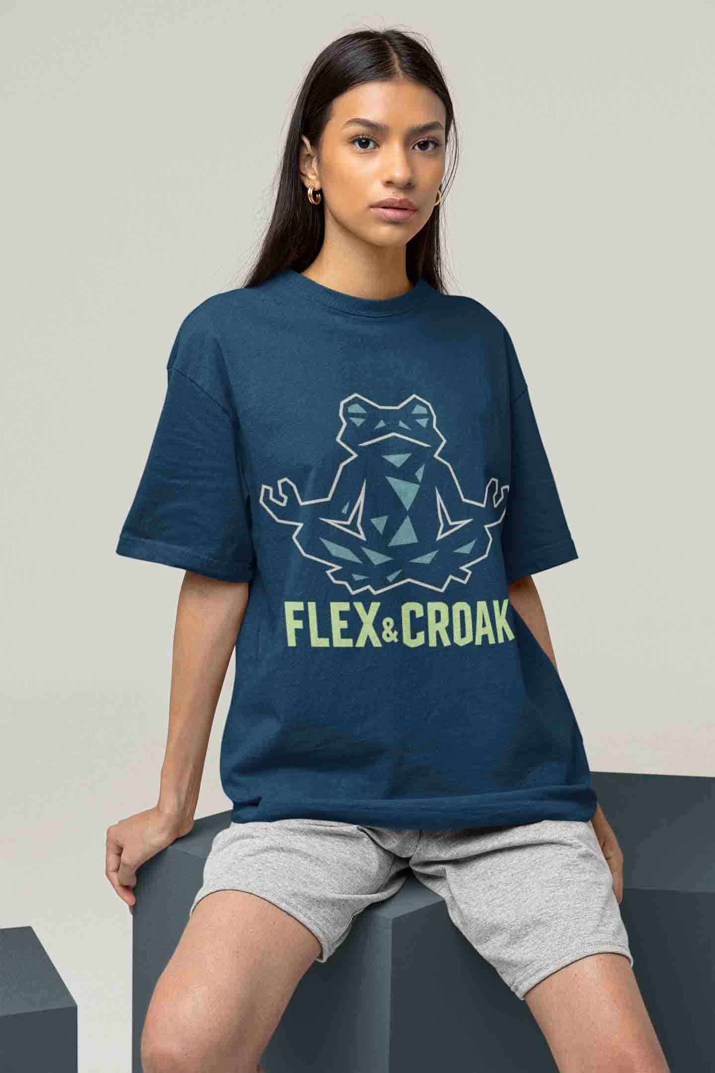 Flex & Croak - Women (Navy Blue) Oversized Tee image 5
