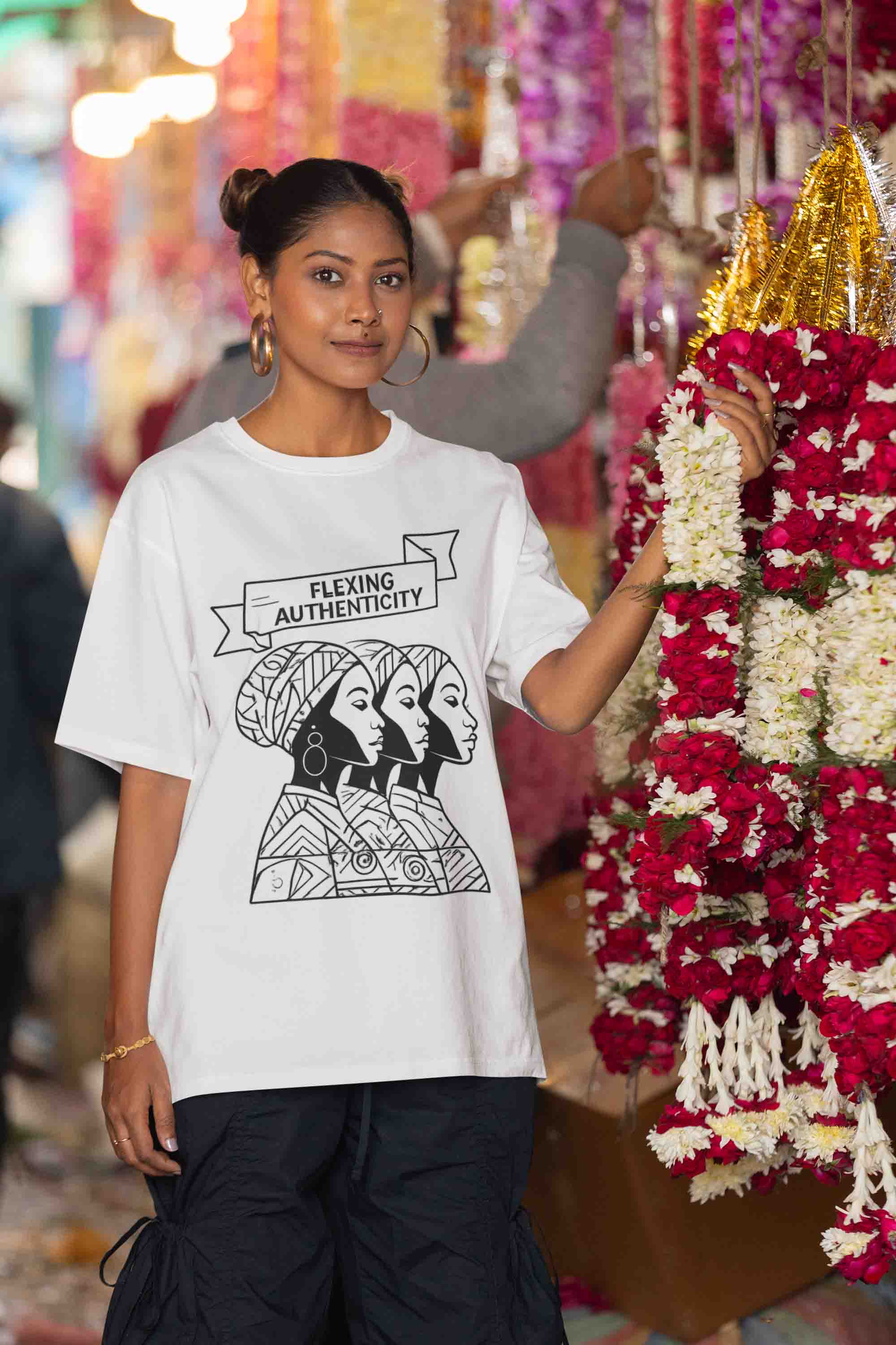 Flexing Authenticity - Women Oversized Tee
