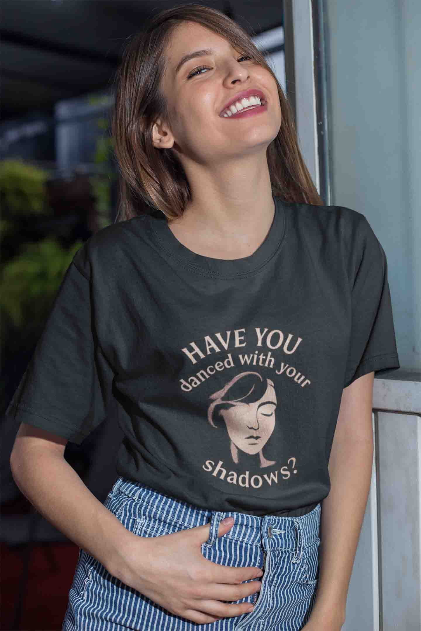 Have You Danced With Your Shadows? Women Oversized Tee (Black) image 4