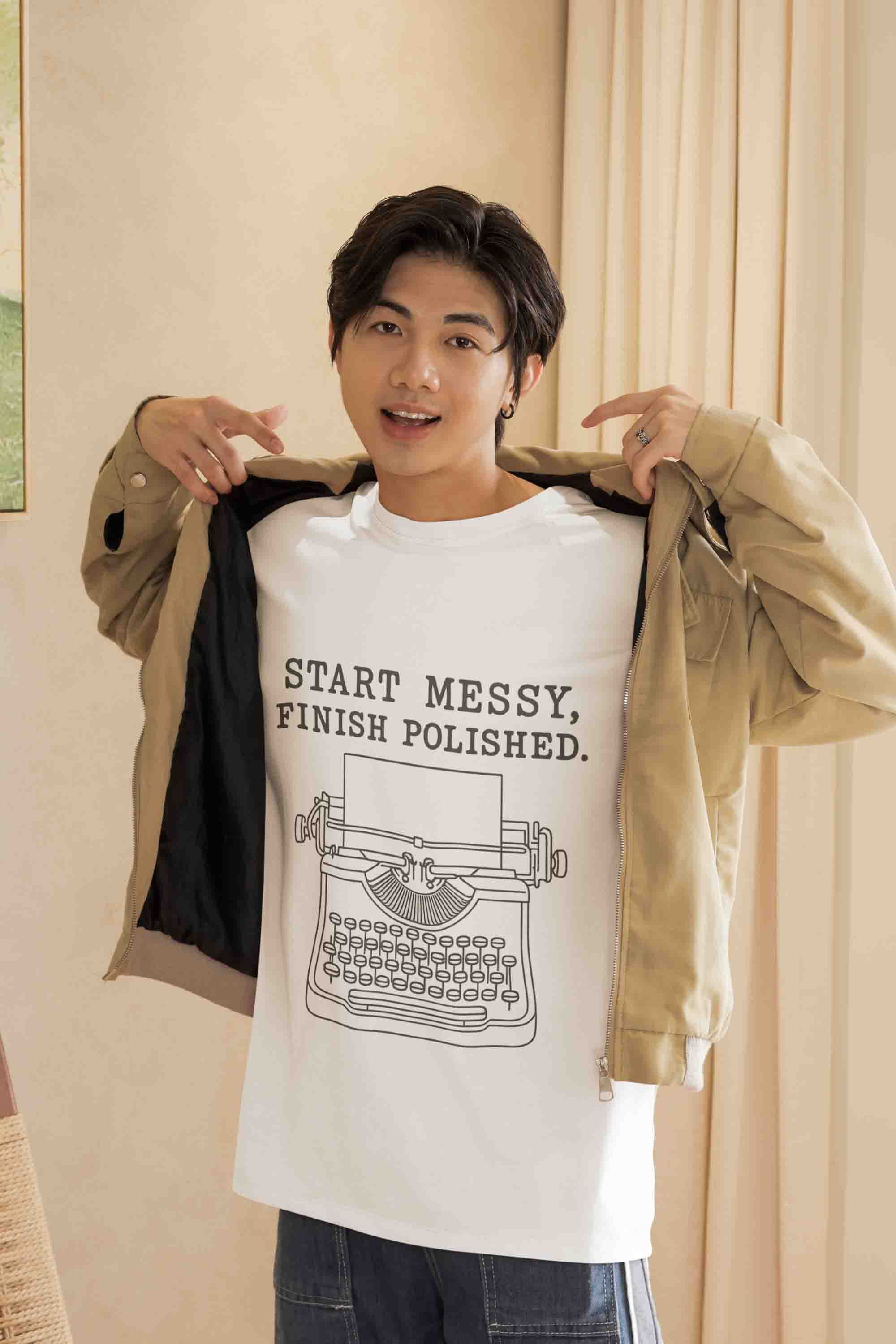 Start Messy, Finish Polished - Men Oversized Tee image 3