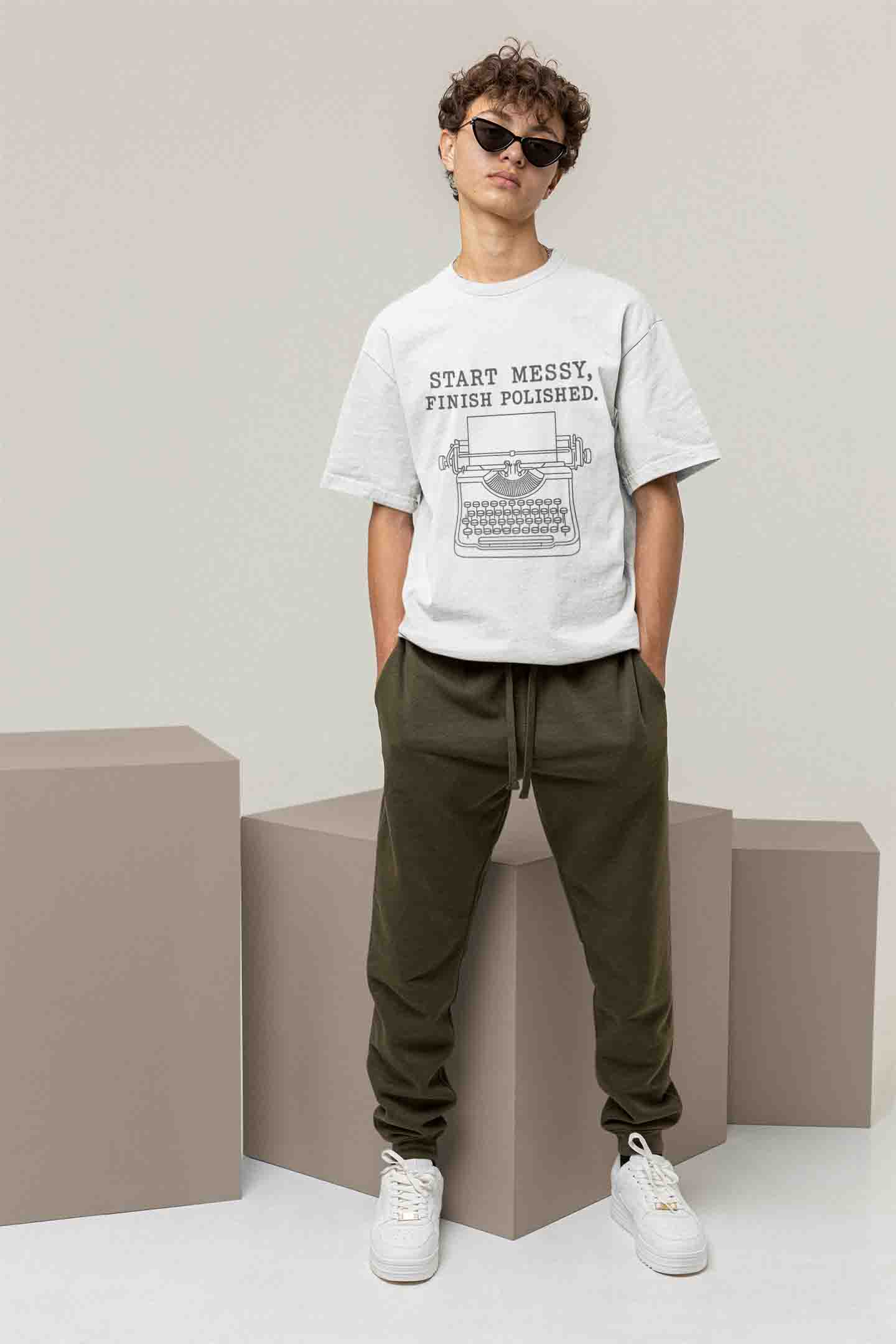 Start Messy, Finish Polished - Men Oversized Tee image 4