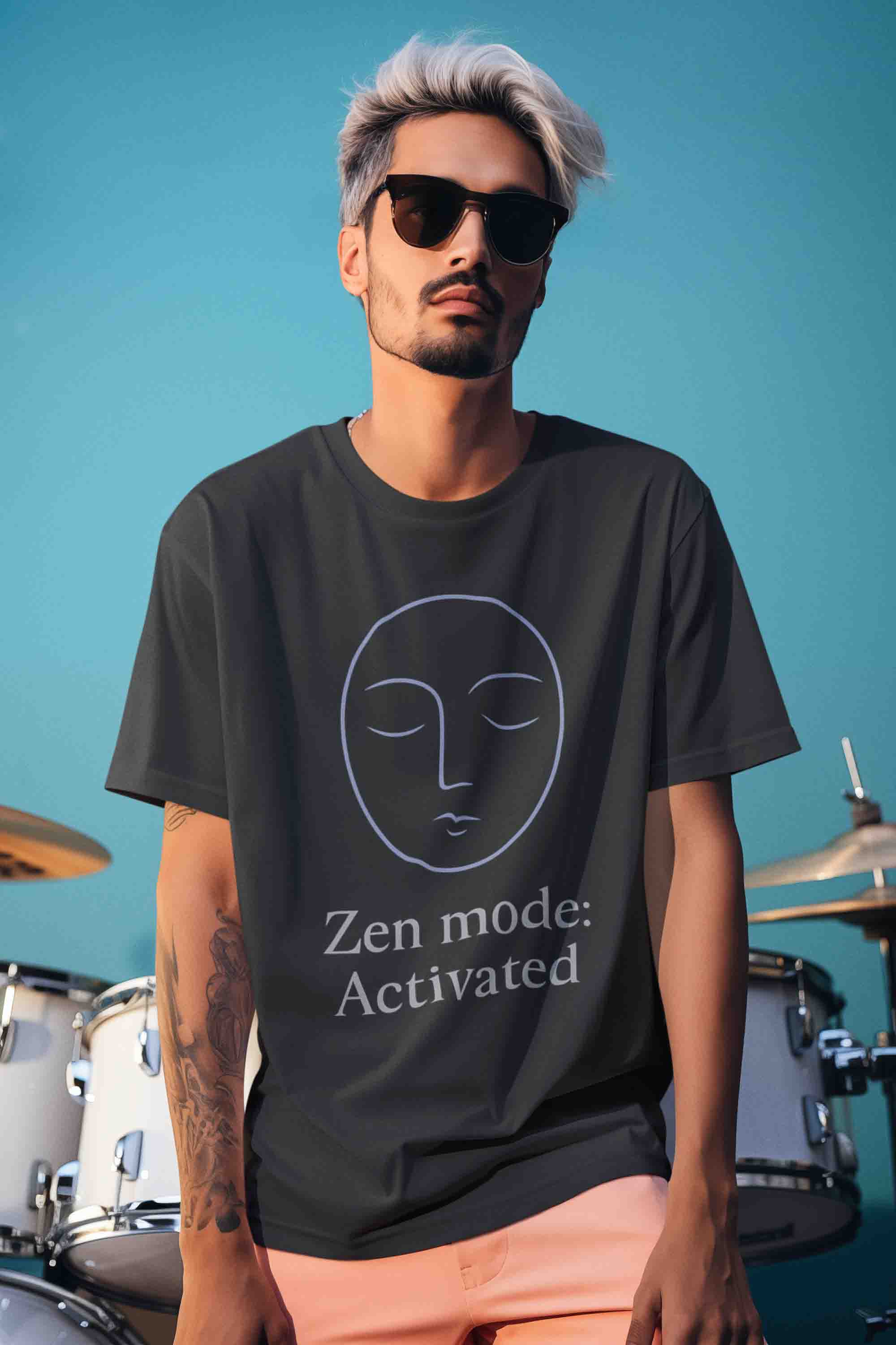Zen Mode: Activated (Black) - Men Oversized Tee