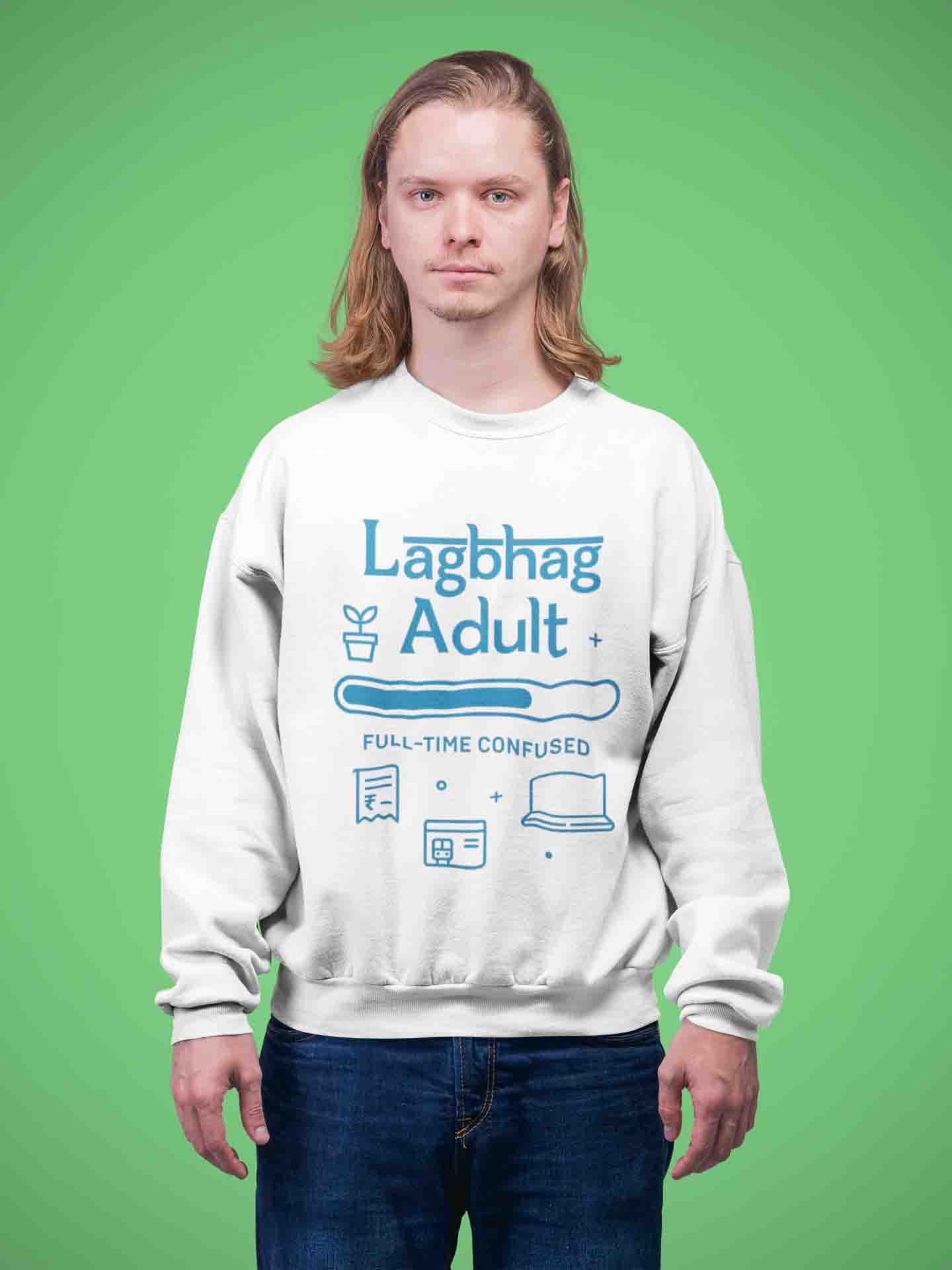 Men’s White Sweatshirt – Lagbhag Adult