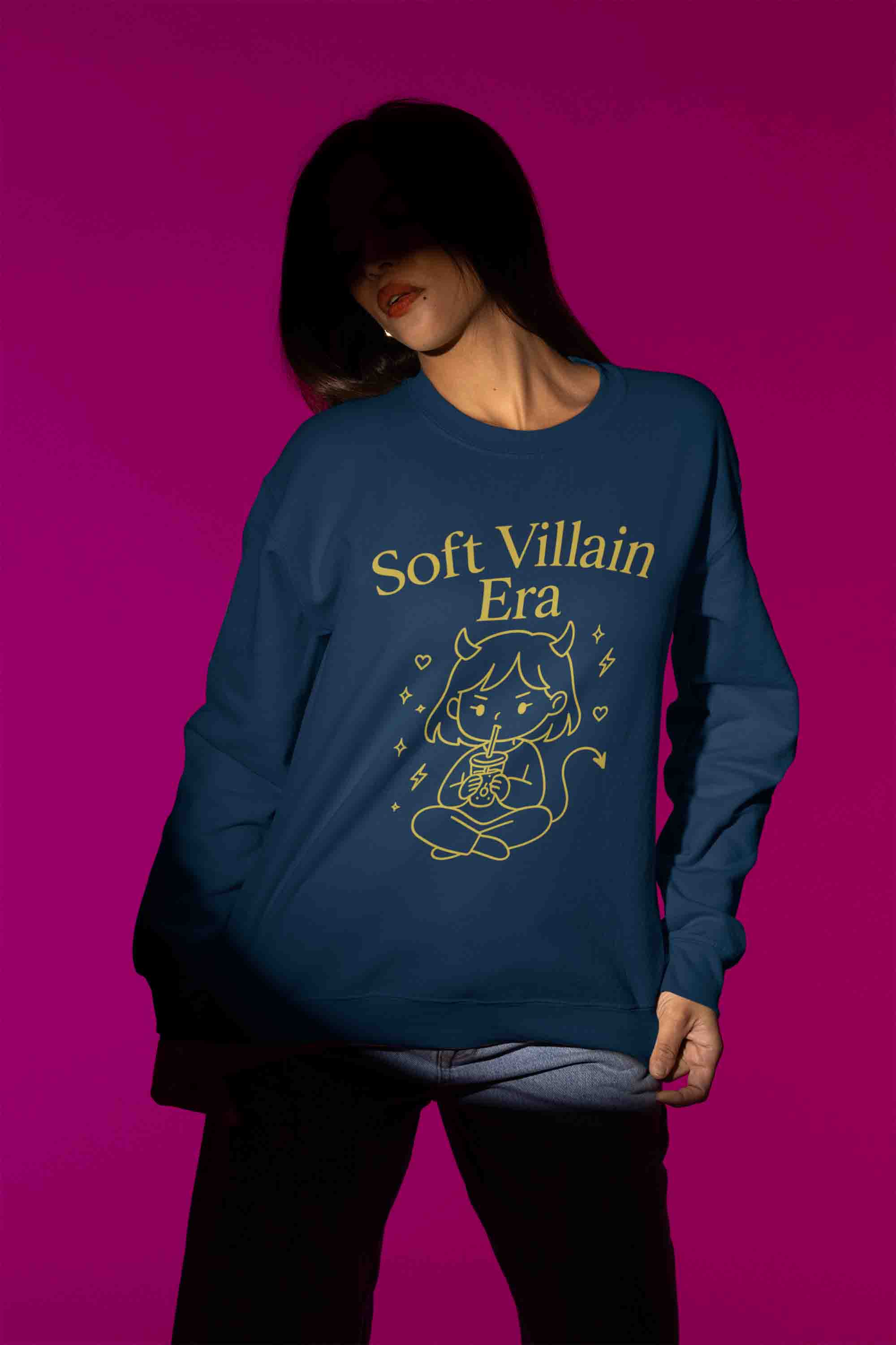 Women’s Navy Blue Soft Villain Sweatshirt