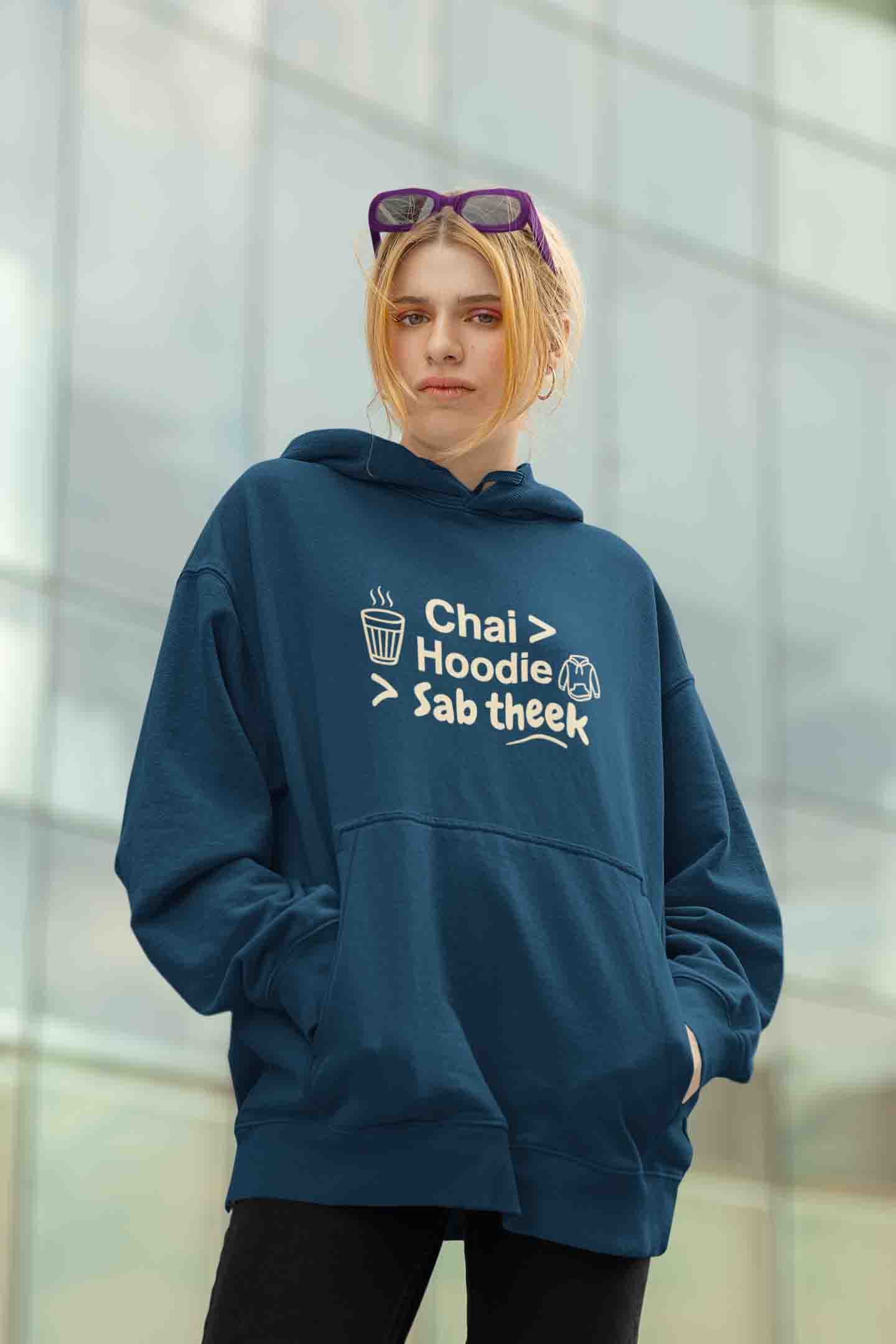 Women’s Navy Blue Oversized Hoodie | The OddBall Wagon