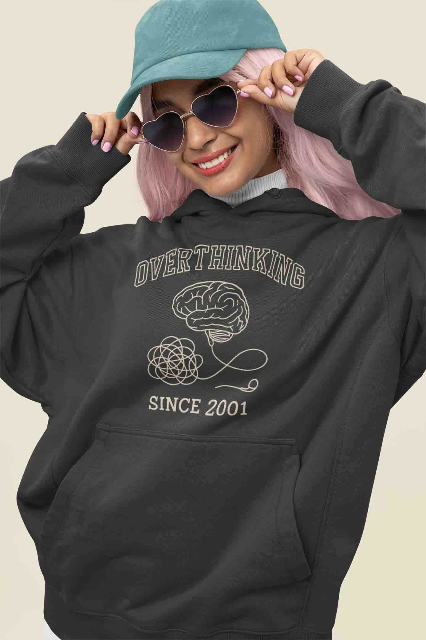 Women’s Black Overthinking Oversized Hoodie