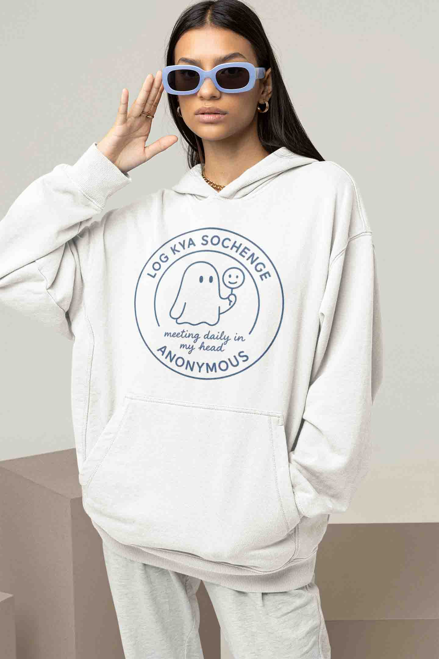 Women’s White Anonymous Oversized Hoodie