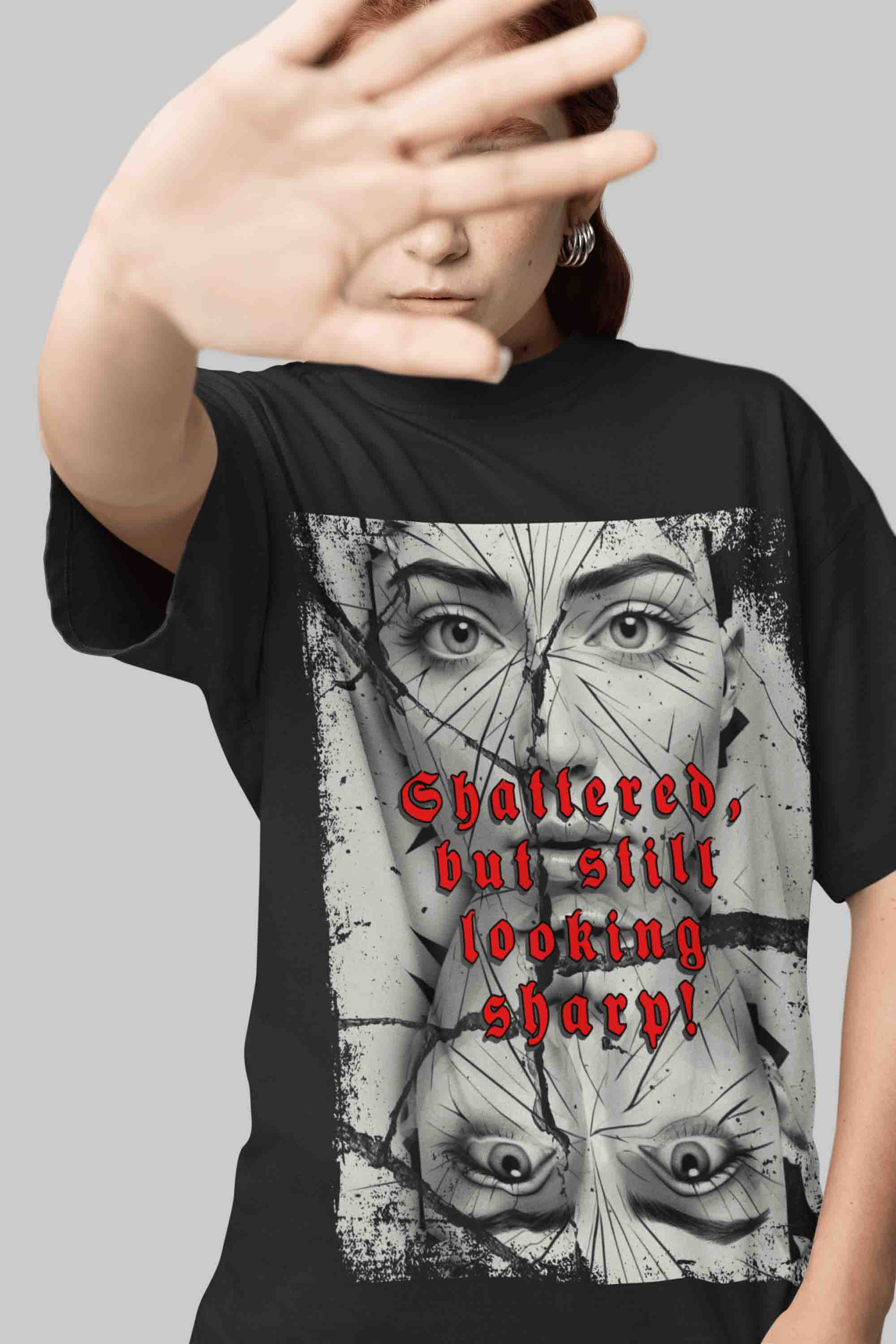 Shattered Reflections Oversized T-Shirt | The OddBall Wagon