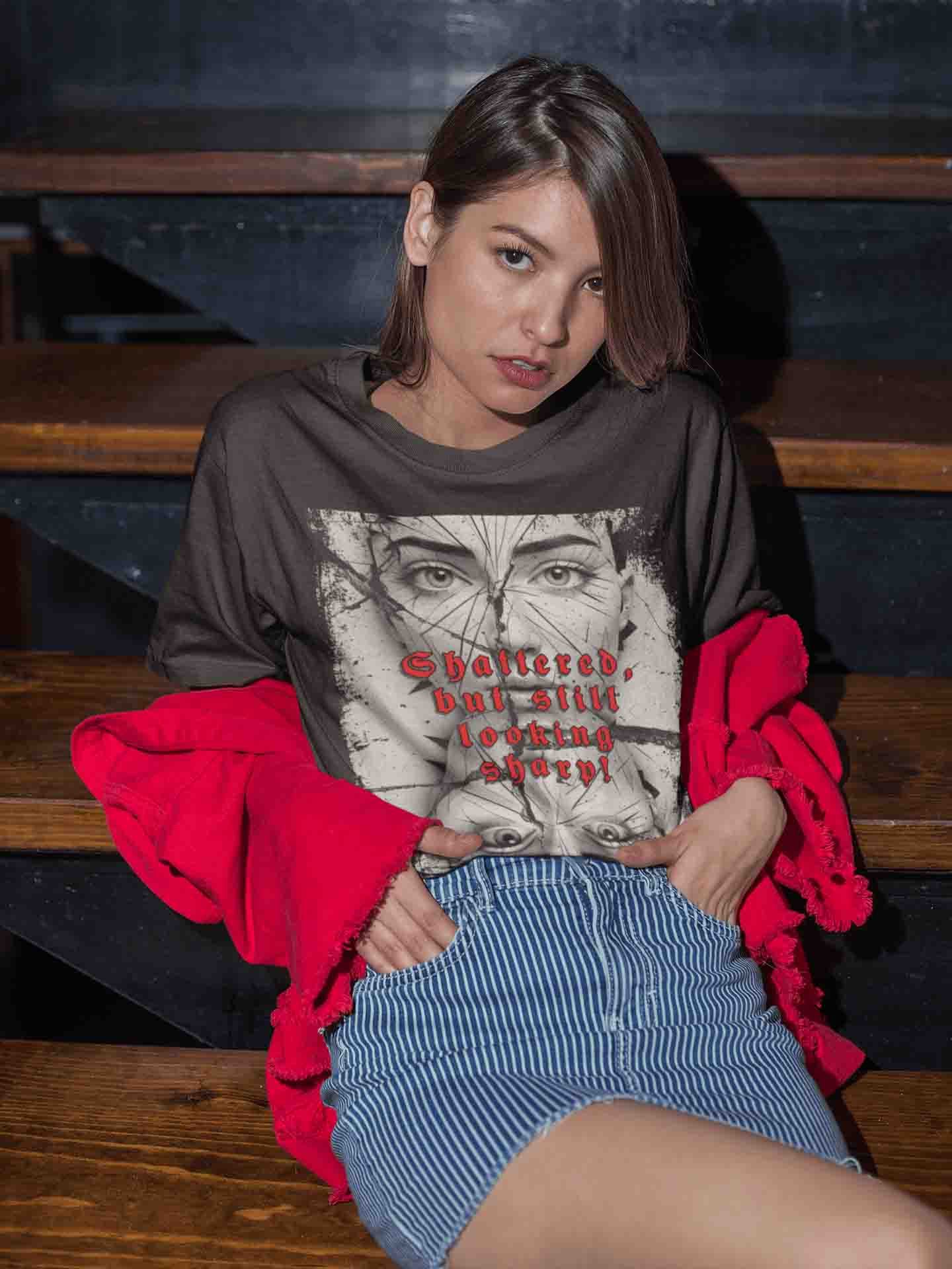 Shattered Reflections Oversized T-Shirt | The OddBall Wagon image 3