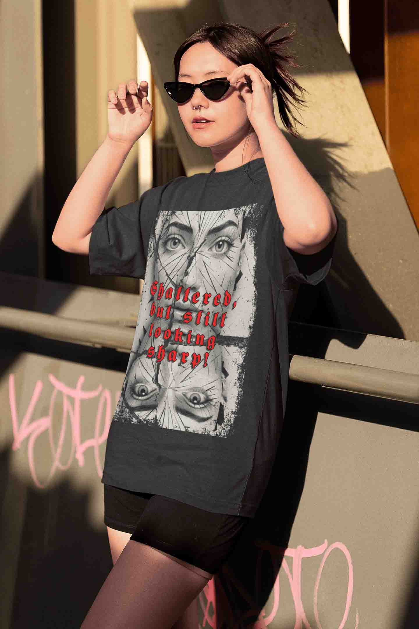 Shattered Reflections Oversized T-Shirt | The OddBall Wagon image 5