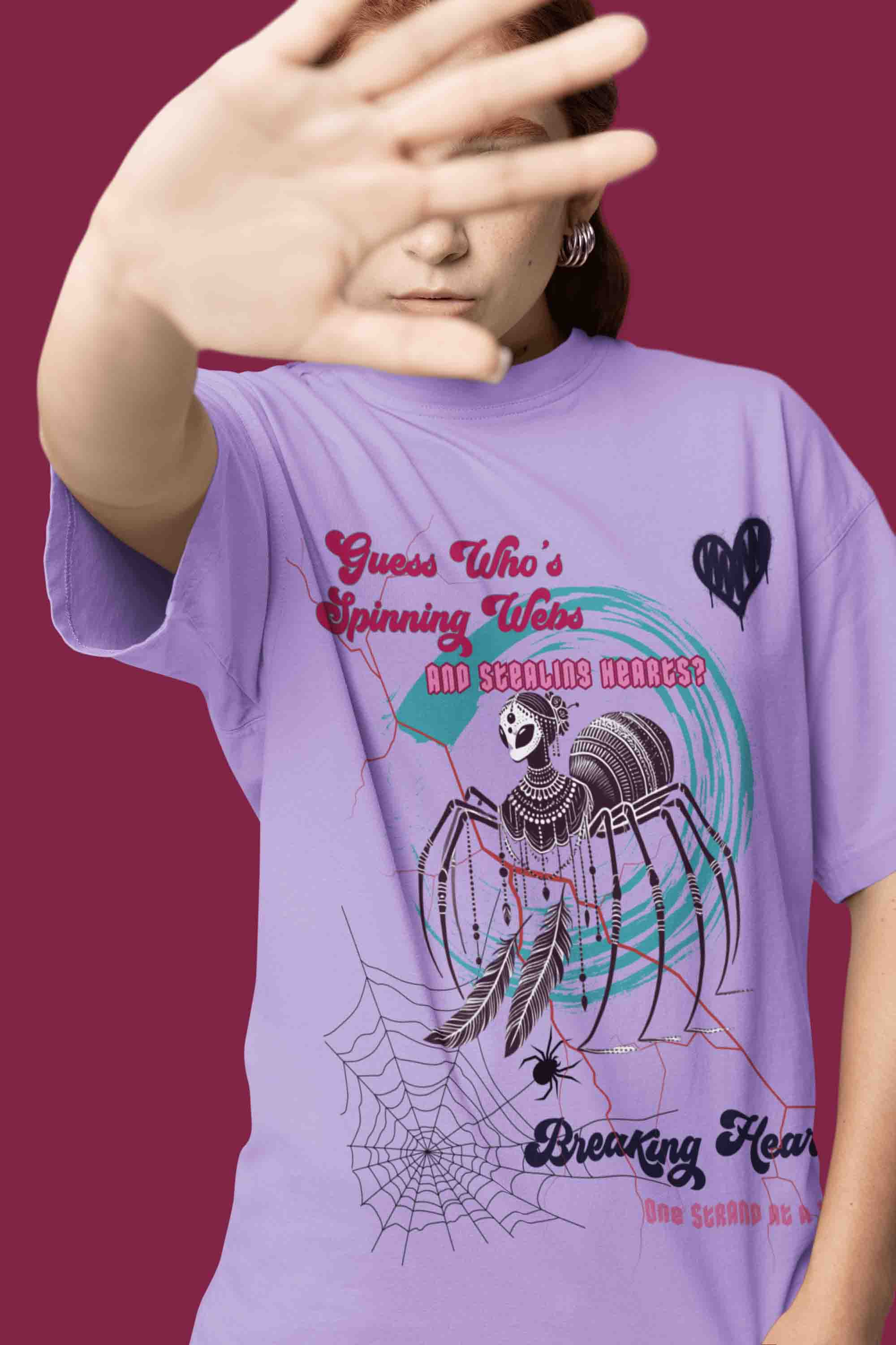 Guess Who's Spinning Webs Oversized T-Shirt | The OddBall Wagon image 3