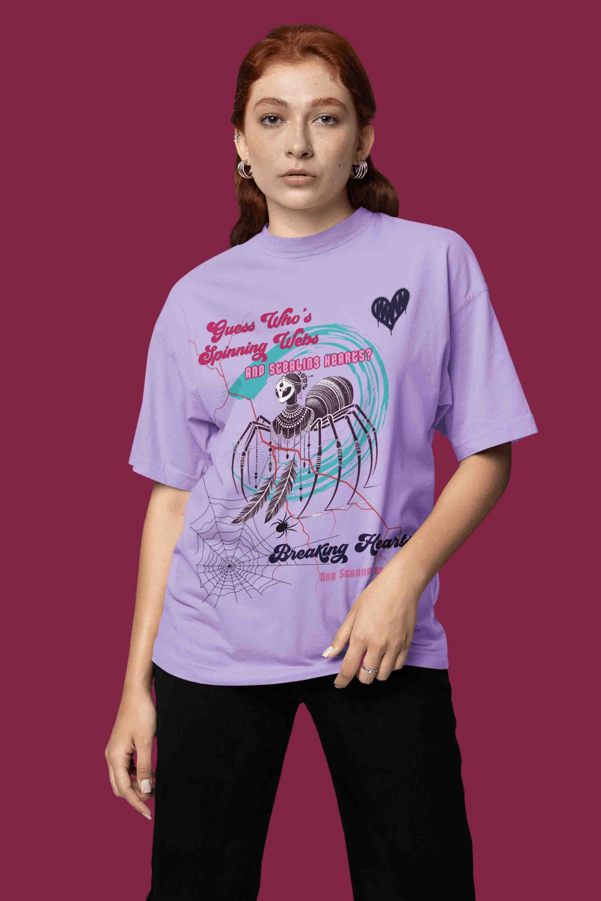 Guess Who's Spinning Webs Oversized T-Shirt | The OddBall Wagon image 5