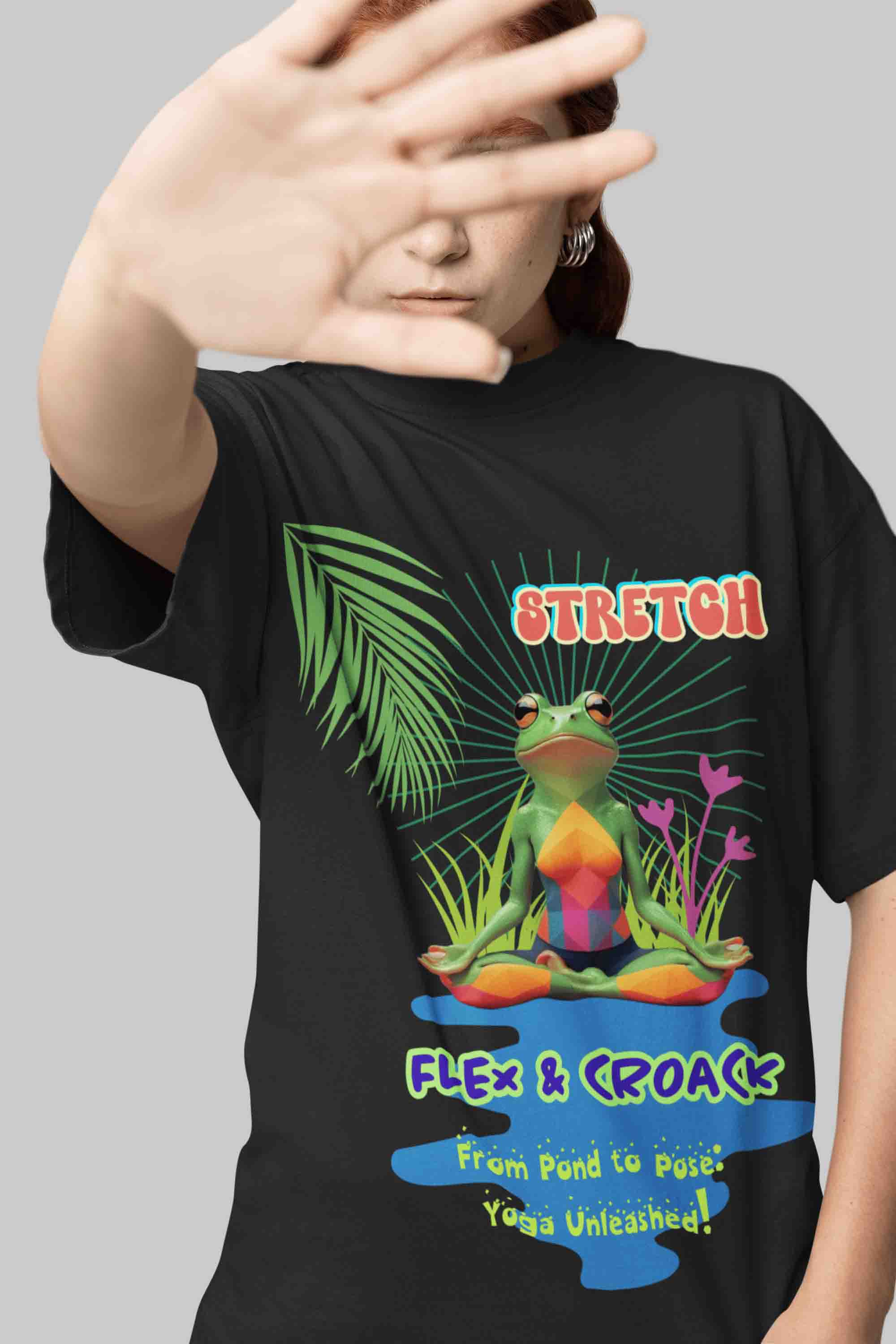 Stretch, Flex & Croak Yoga T-Shirt | The OddBall Wagon image 4