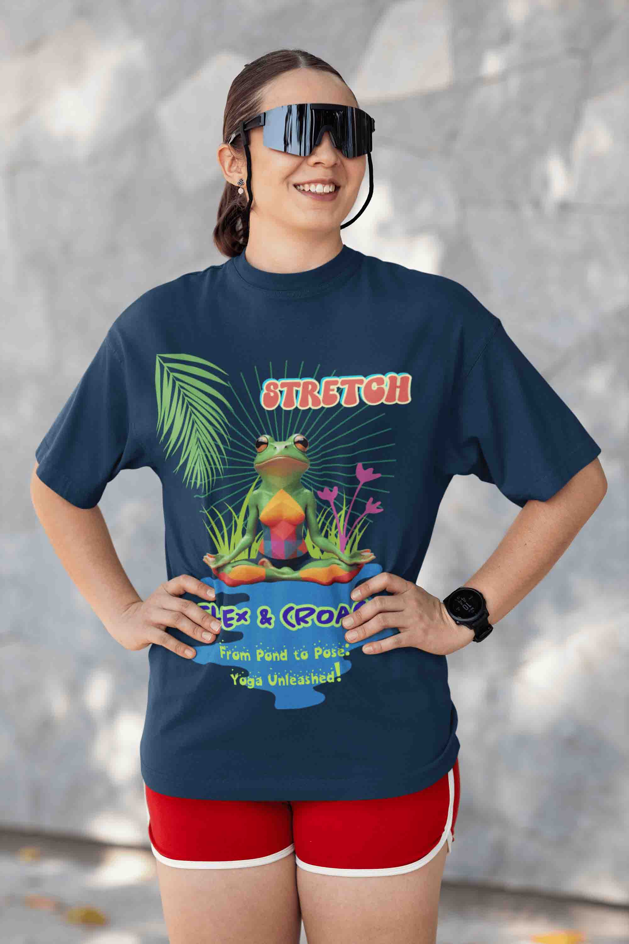 Stretch, Flex & Croak YogaT-Shirt | The OddBall Wagon image 2