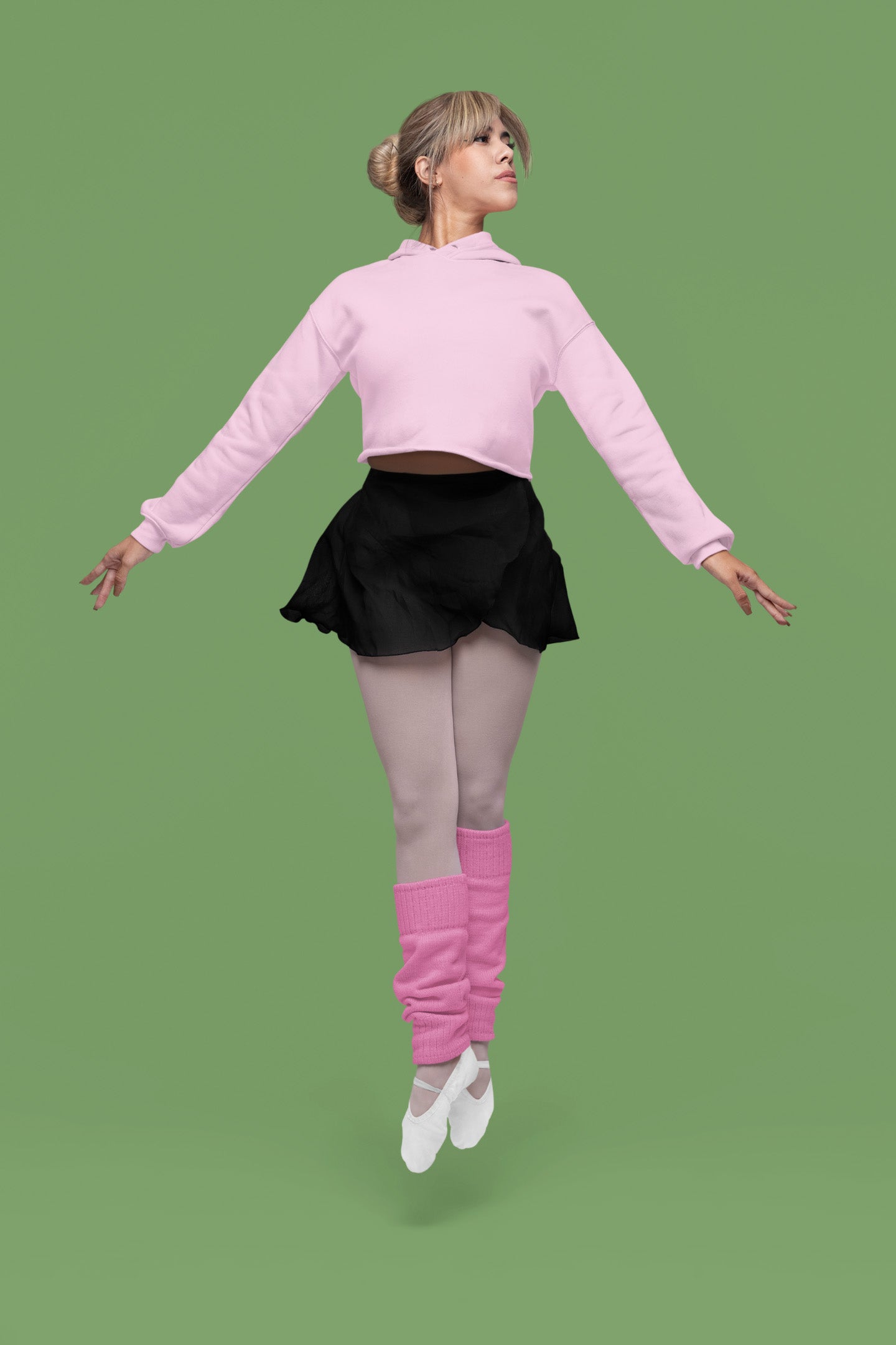 Stylish Light Pink Crop Hoodie | The OddBall Wagon image 2