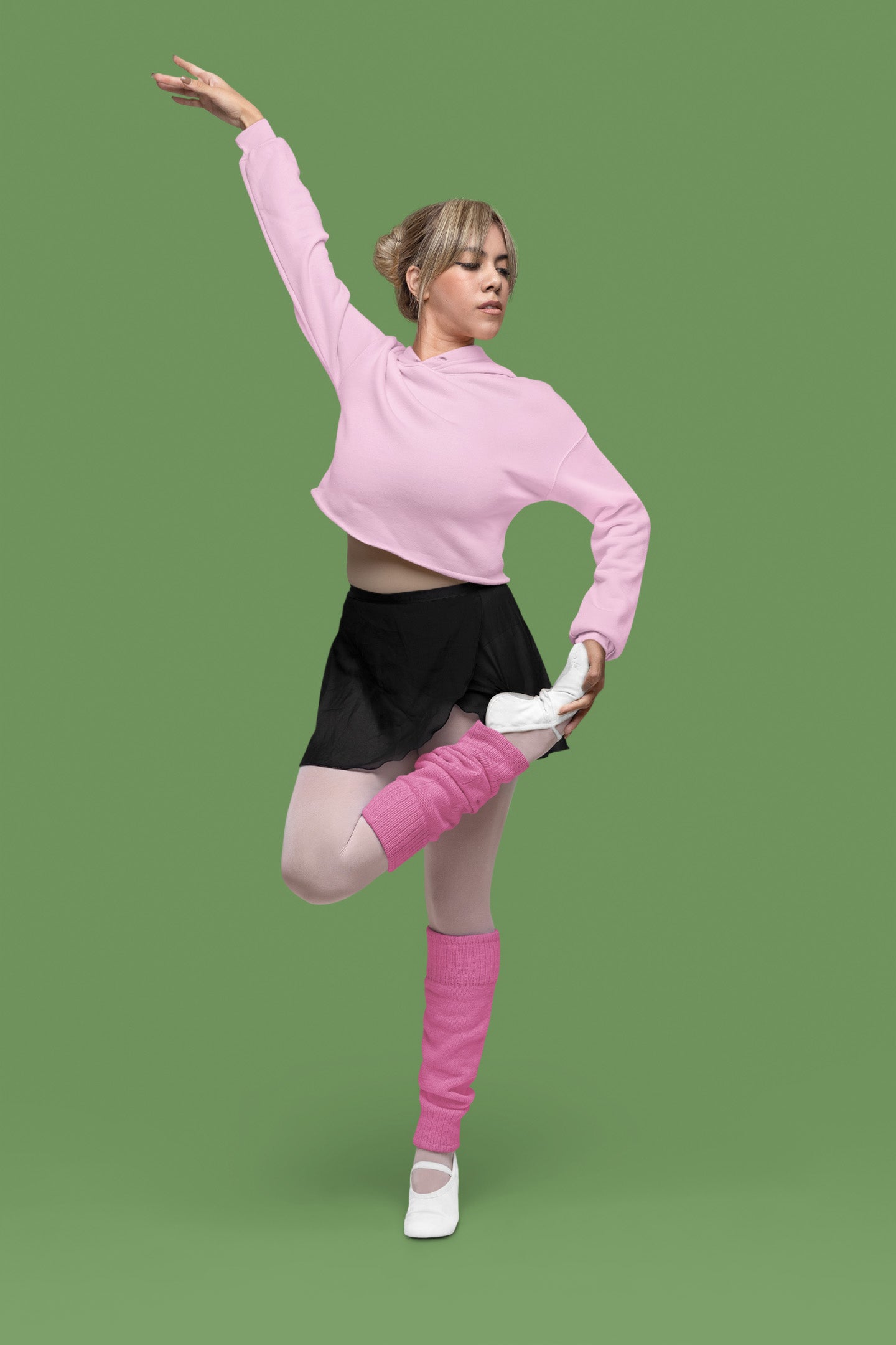 Stylish Light Pink Crop Hoodie | The OddBall Wagon image 3