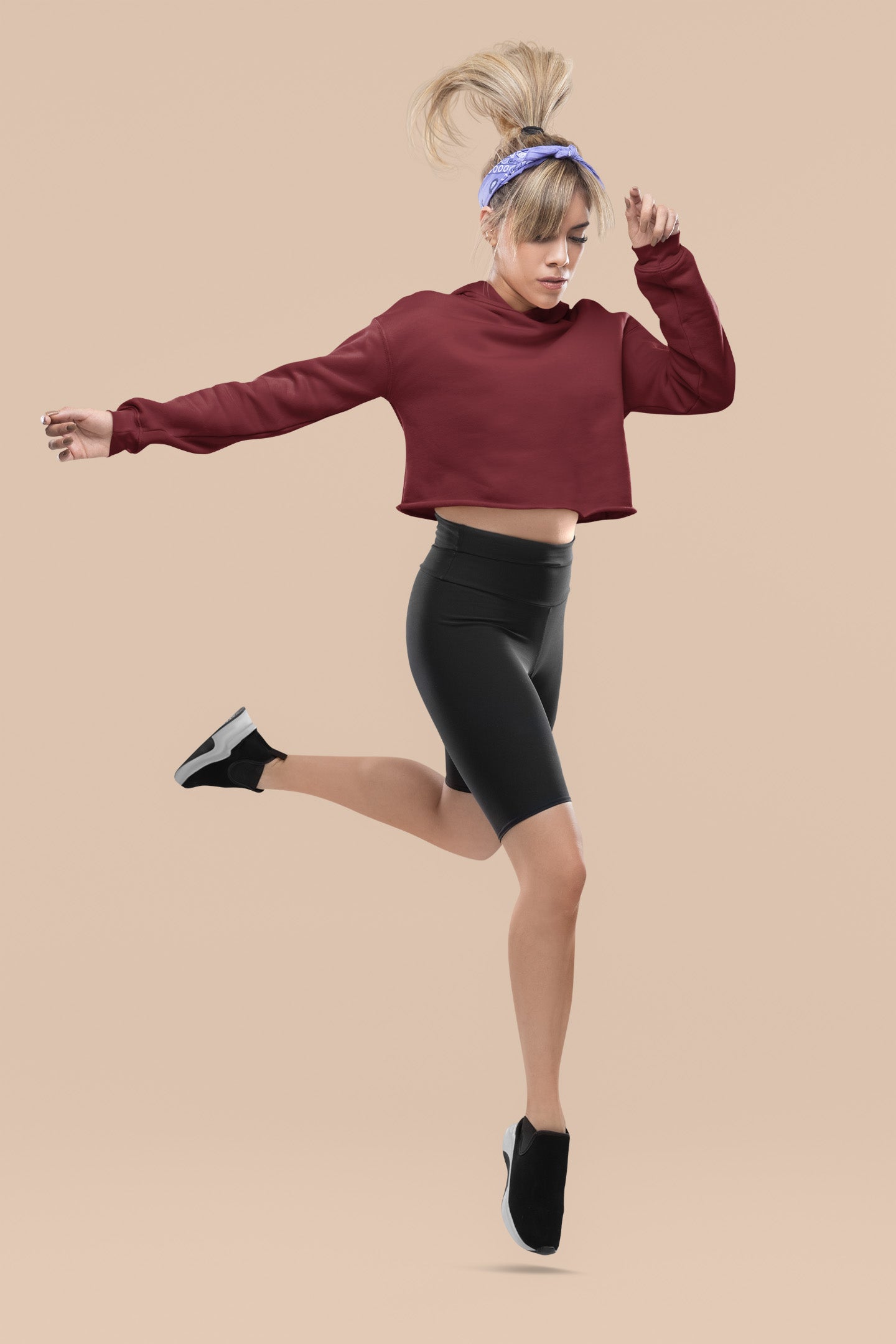 Stylish Maroon Crop Hoodie | The OddBall Wagon image 2