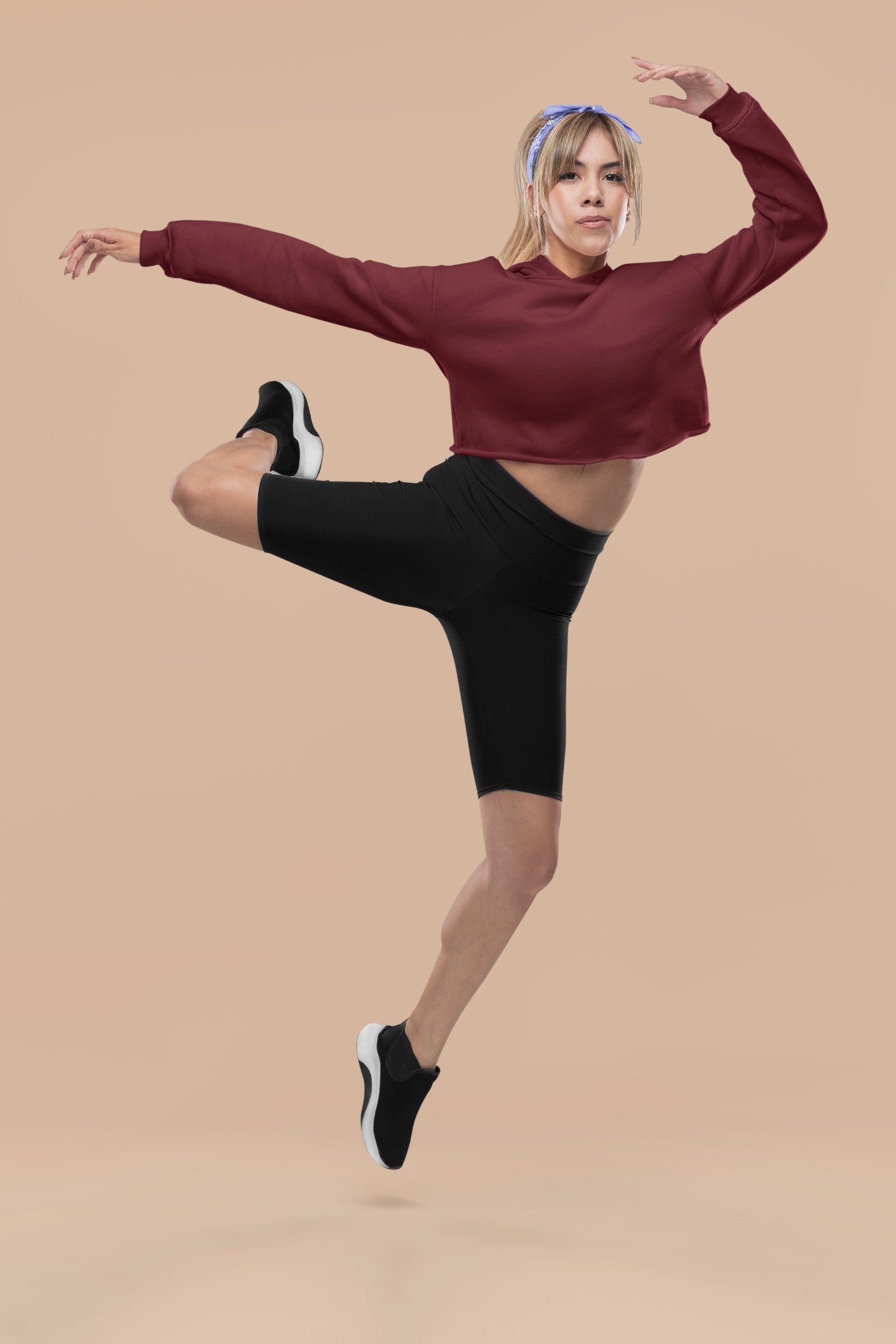 Stylish Maroon Crop Hoodie | The OddBall Wagon image 3