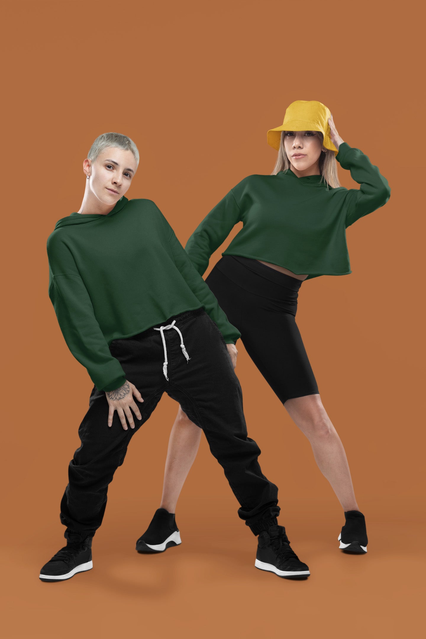 Stylish Olive Green Crop Hoodie | The OddBall Wagon image 4