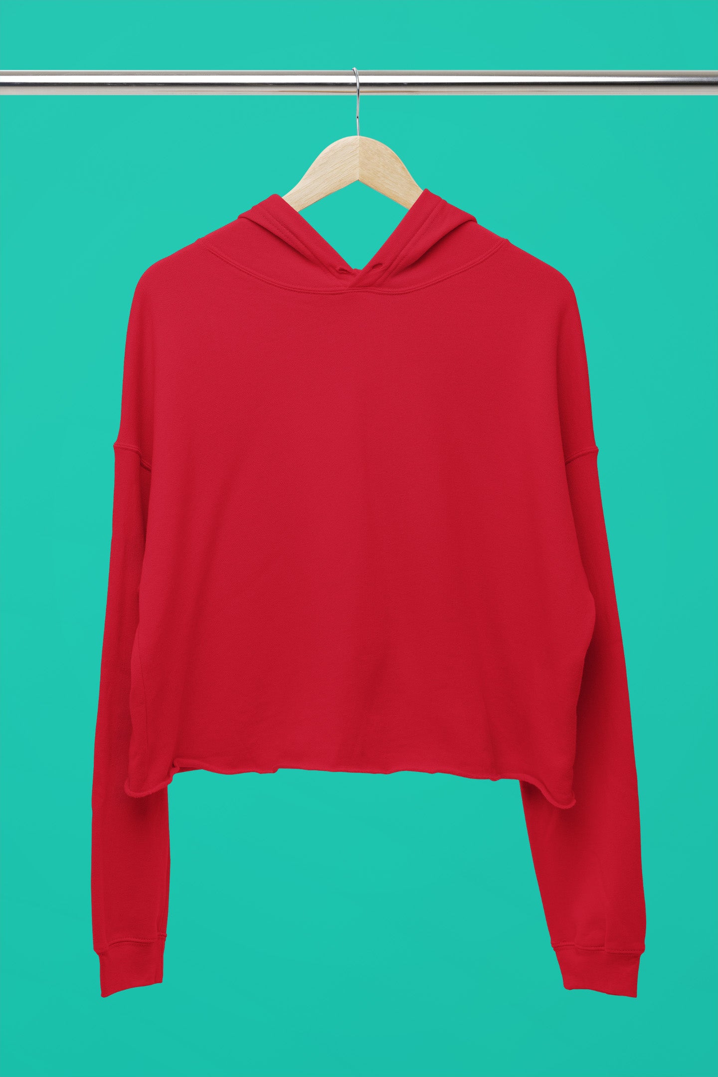 Stylish Olive Red Crop Hoodie | The OddBall Wagon image 5