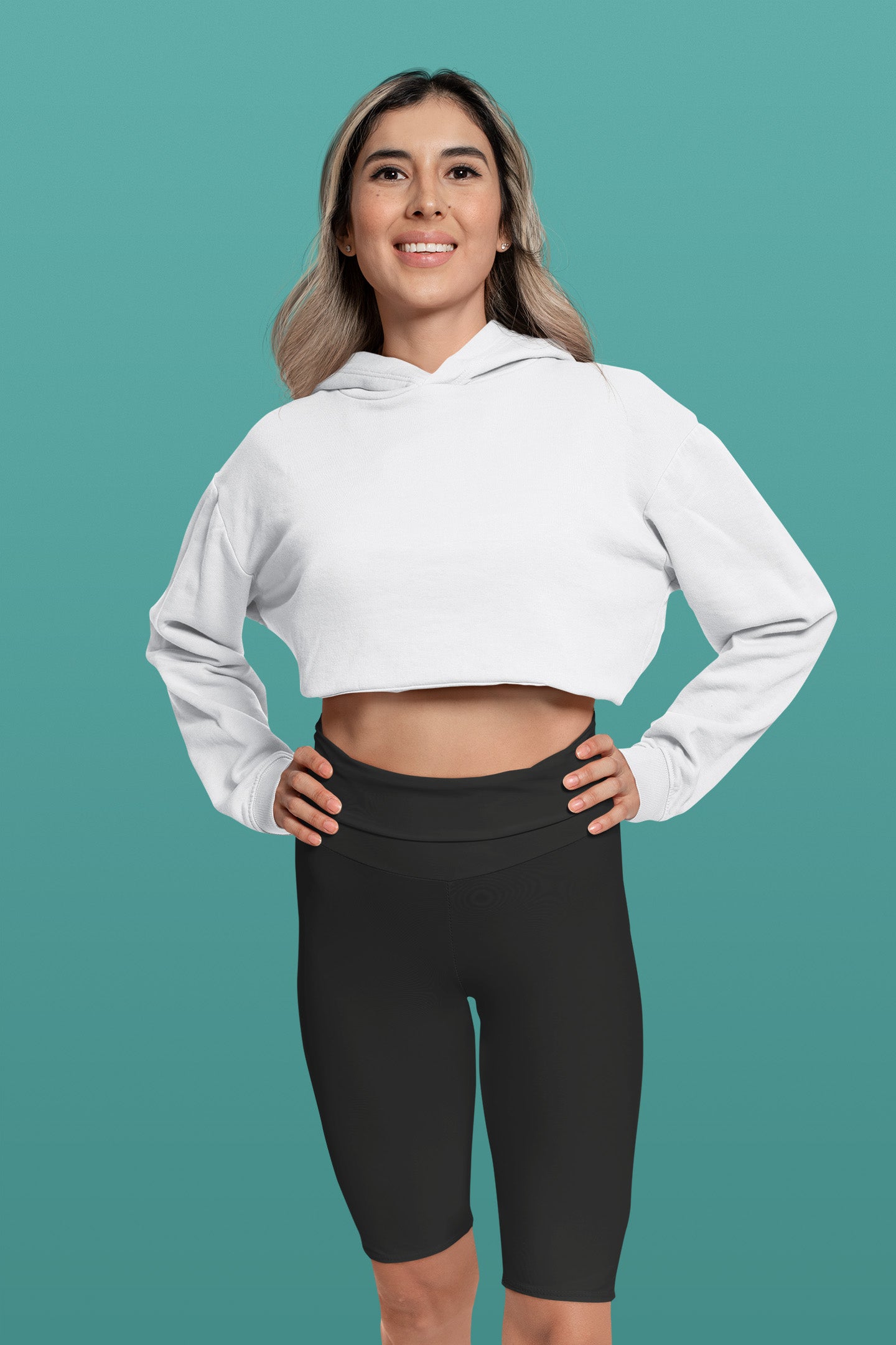 Stylish Olive White Crop Hoodie | The OddBall Wagon image 2