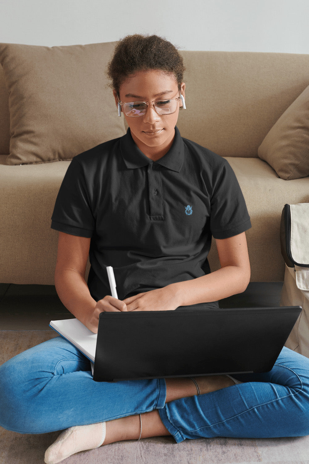 Classic Black Polo T-shirt | The OddBall Wagon image 2