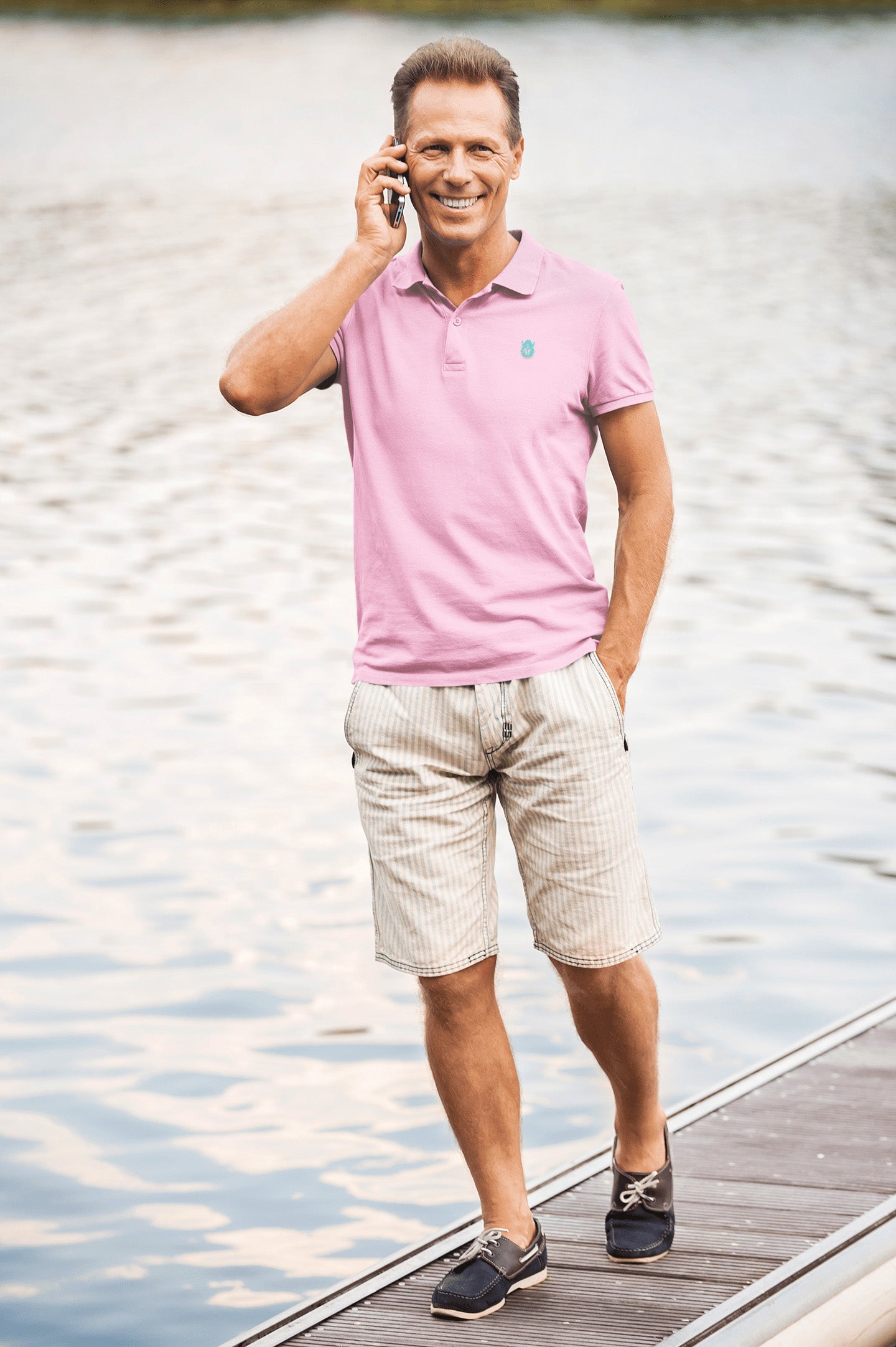 Classic Light Pink Polo T-shirt | The OddBall Wagon image 4