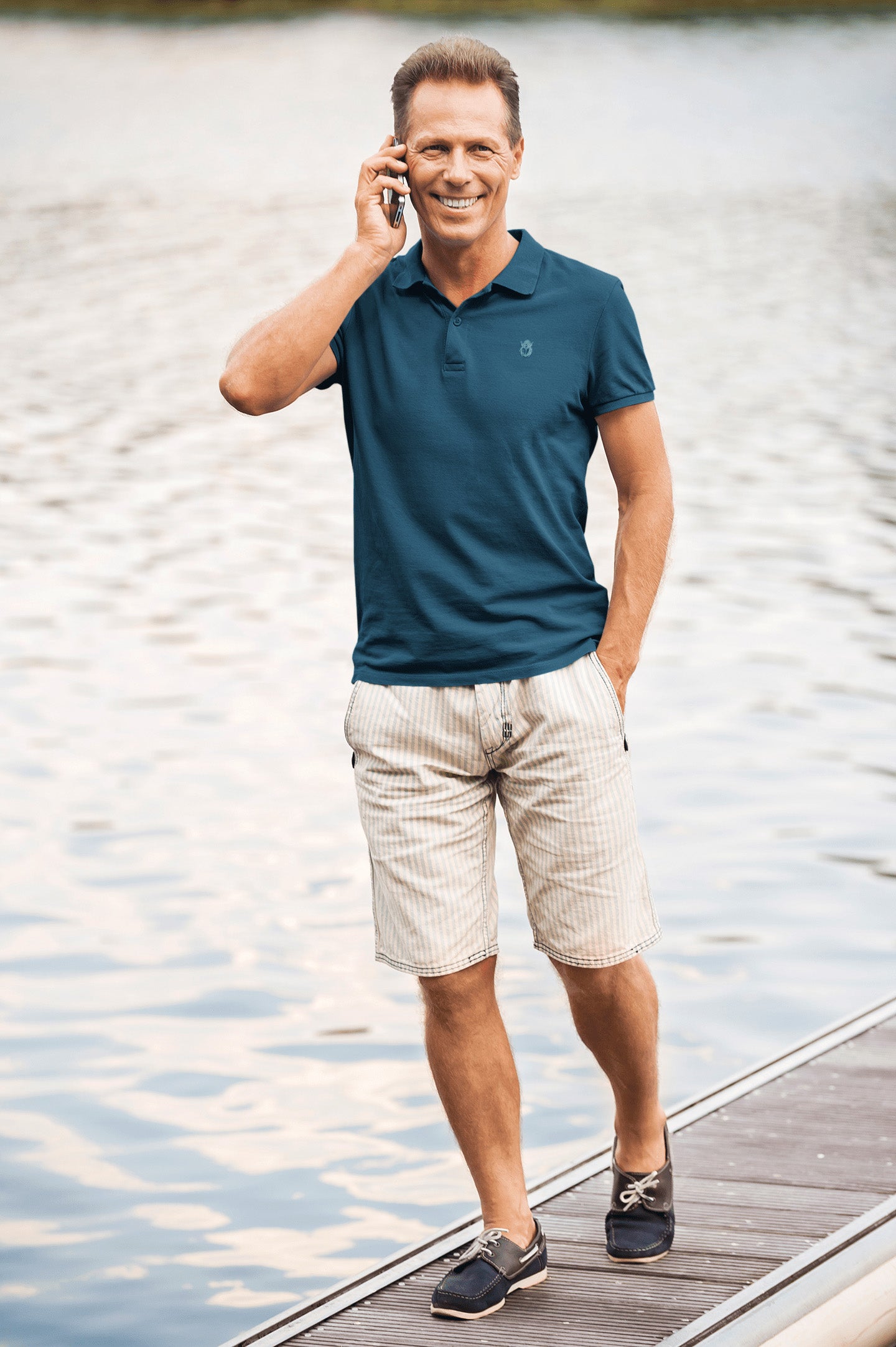 Classic Navy Blue Polo T-shirt | The OddBall Wagon image 4