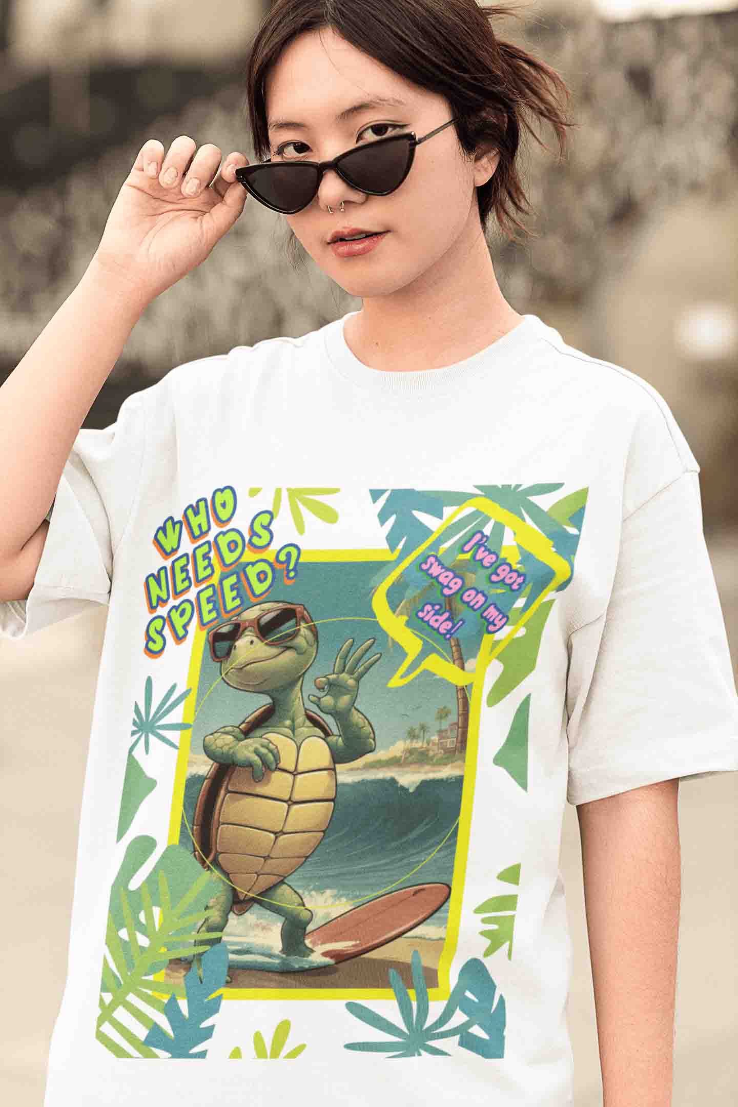 Who Needs Speed? Oversized T-Shirt | The OddBall Wagon image 2