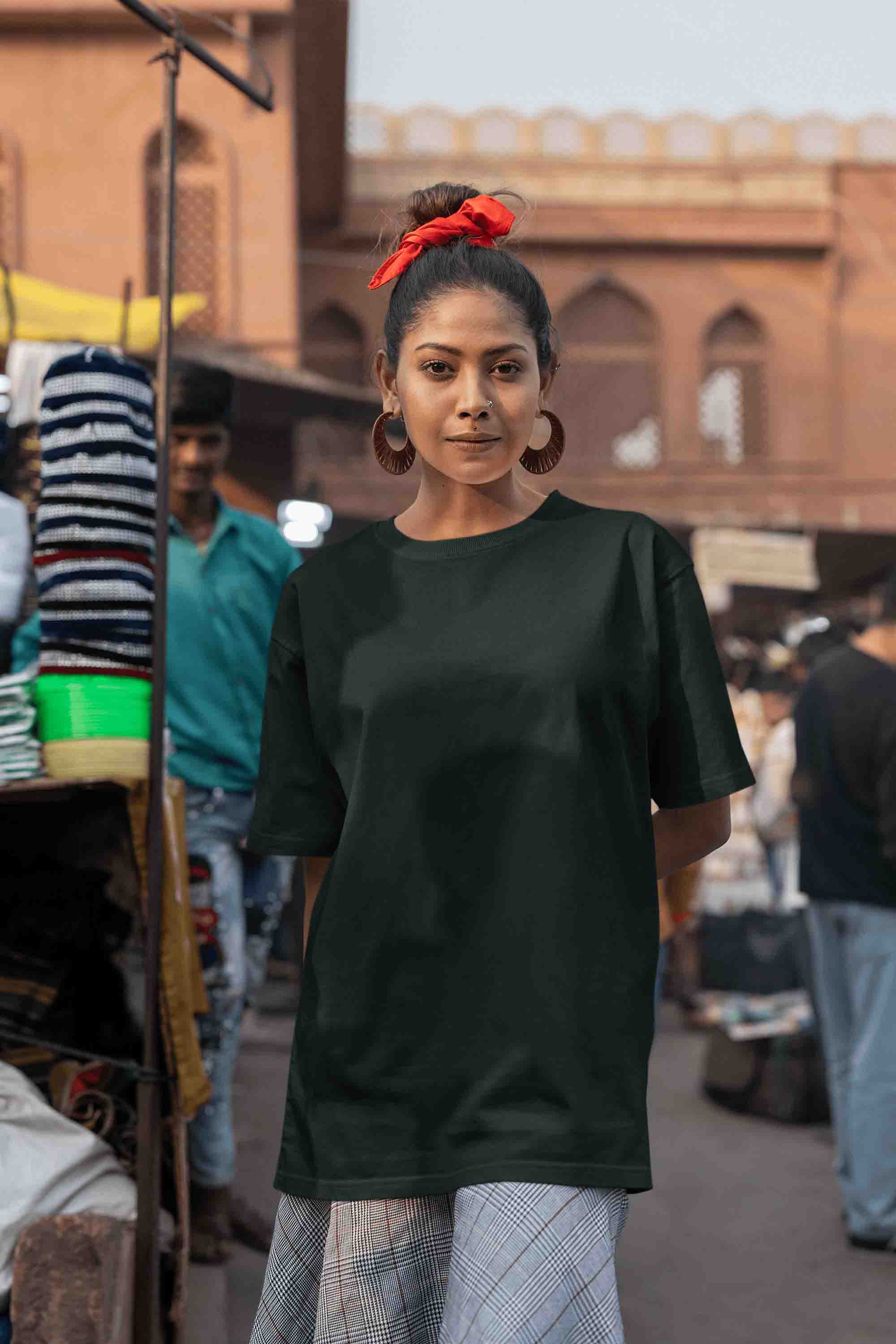 Women’s Oversized T-Shirt – Bottle Green