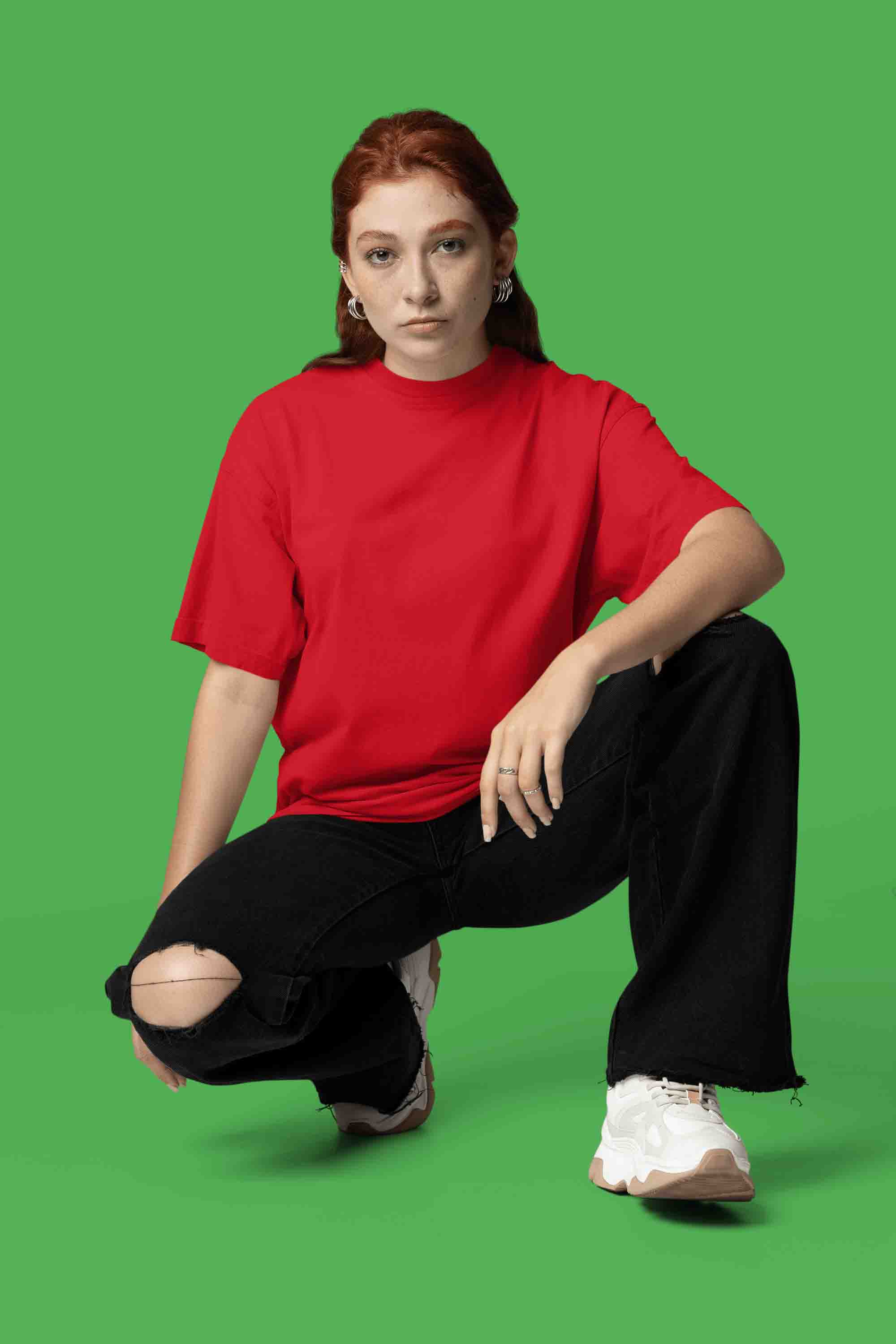 Women’s Oversized T-Shirt – Red image 2