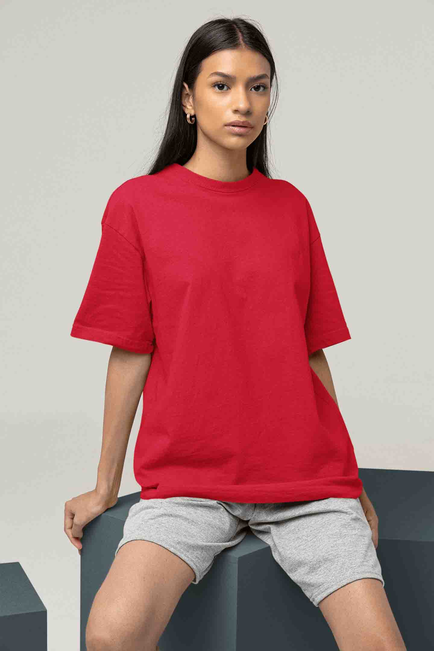 Women’s Oversized T-Shirt – Red image 4