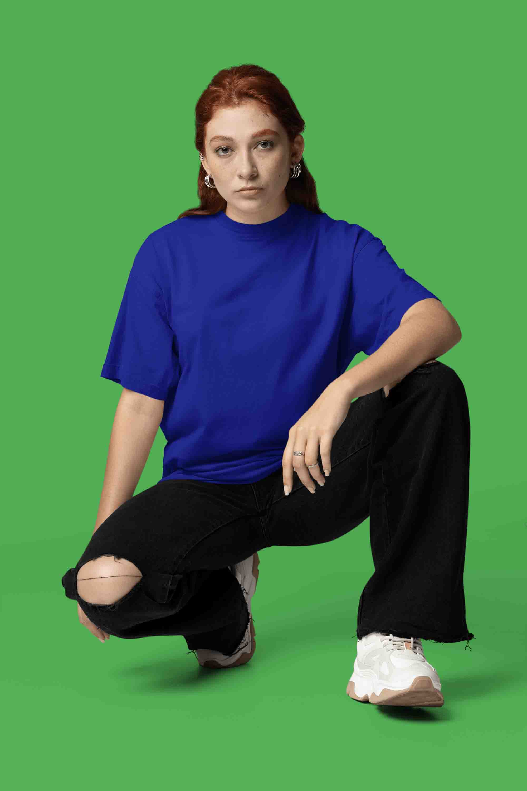 Women’s Oversized T-Shirt – Royal Blue image 2