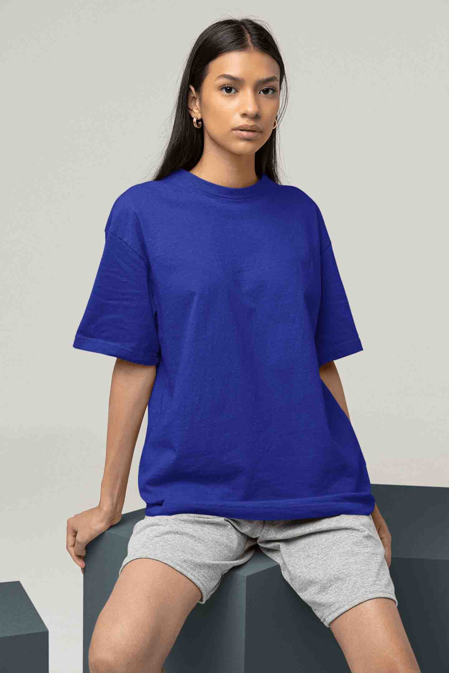 Women’s Oversized T-Shirt – Royal Blue image 4