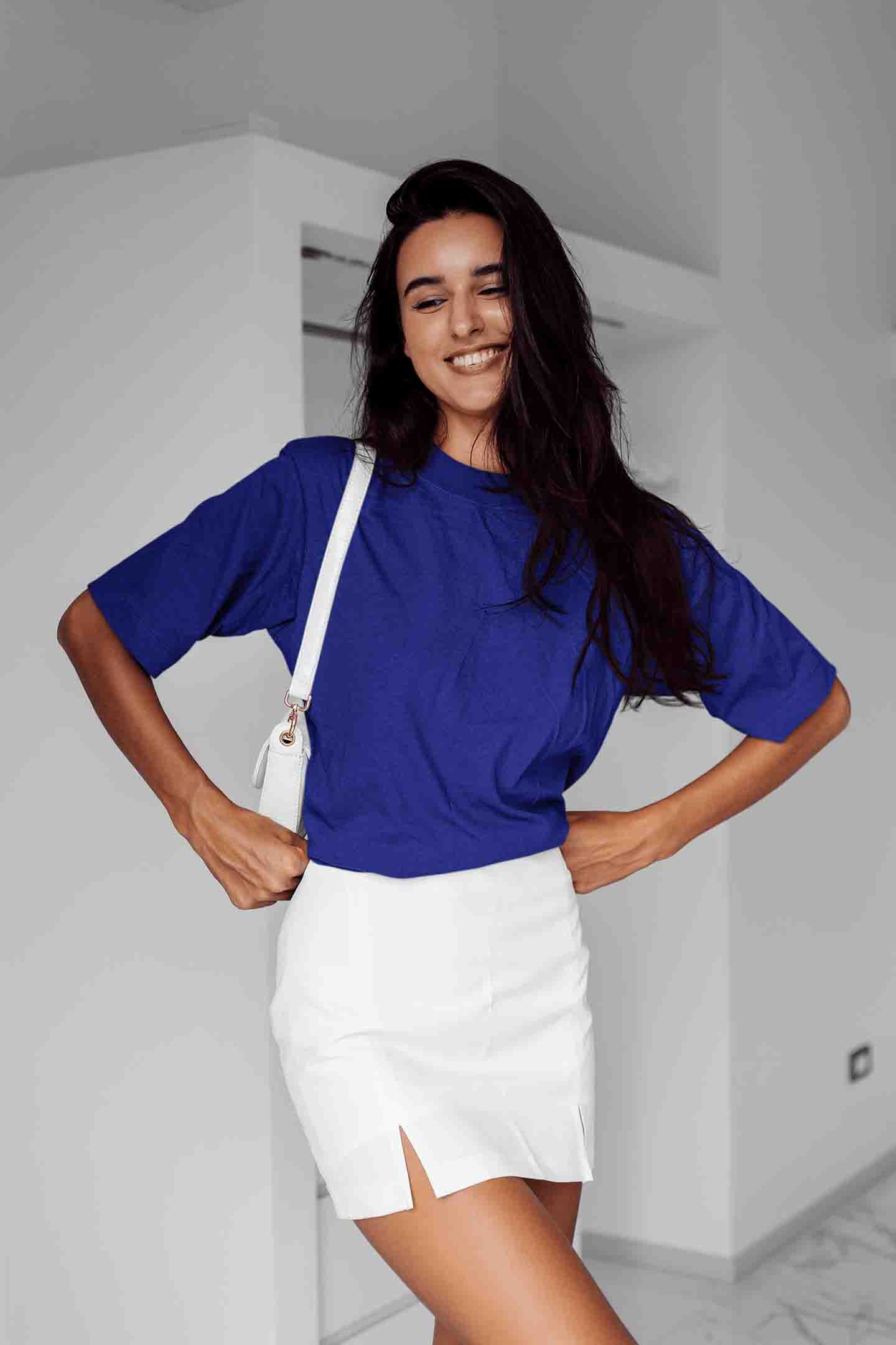Women’s Oversized T-Shirt – Royal Blue image 5