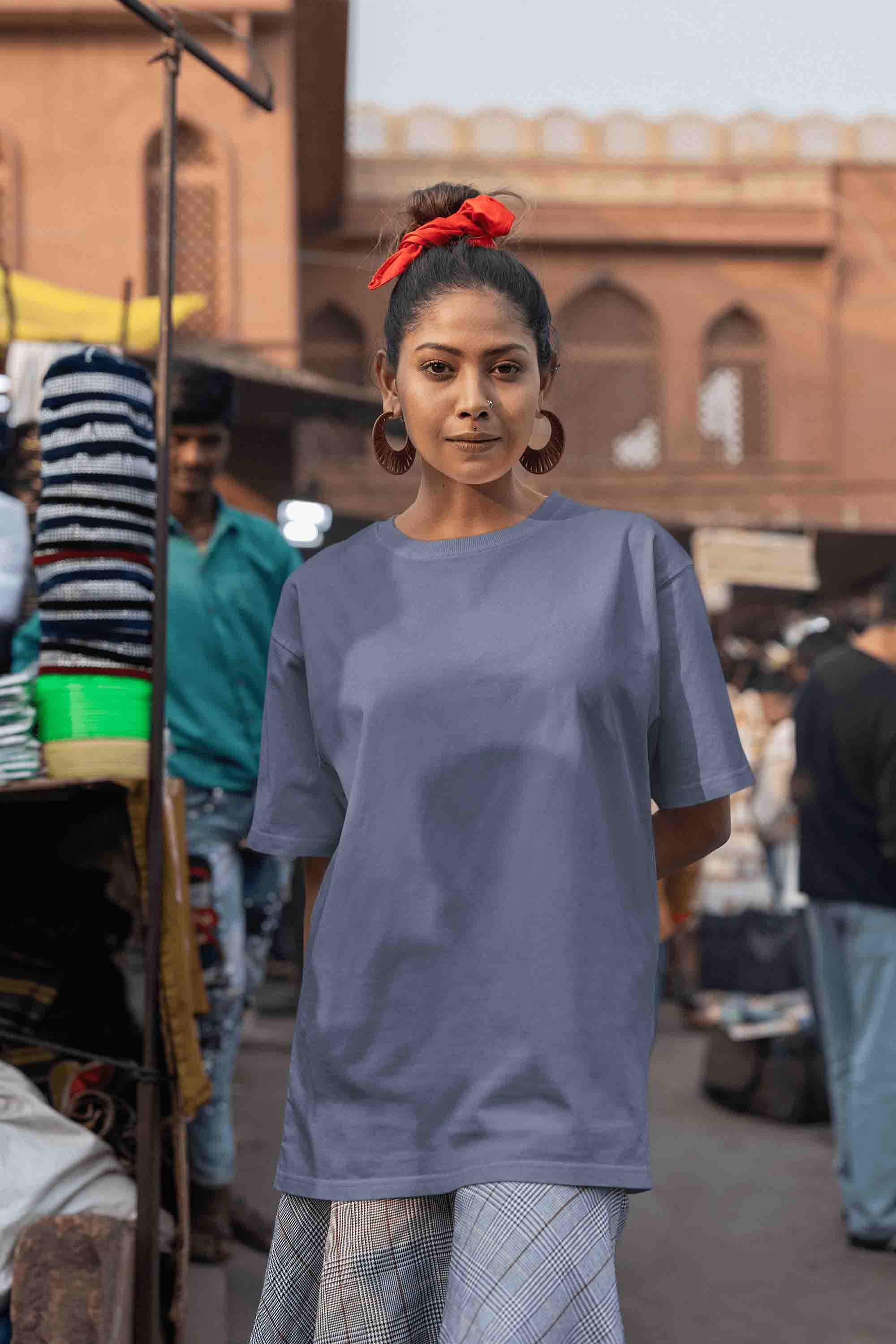 Women’s Oversized T-Shirt – Steel Grey image 2