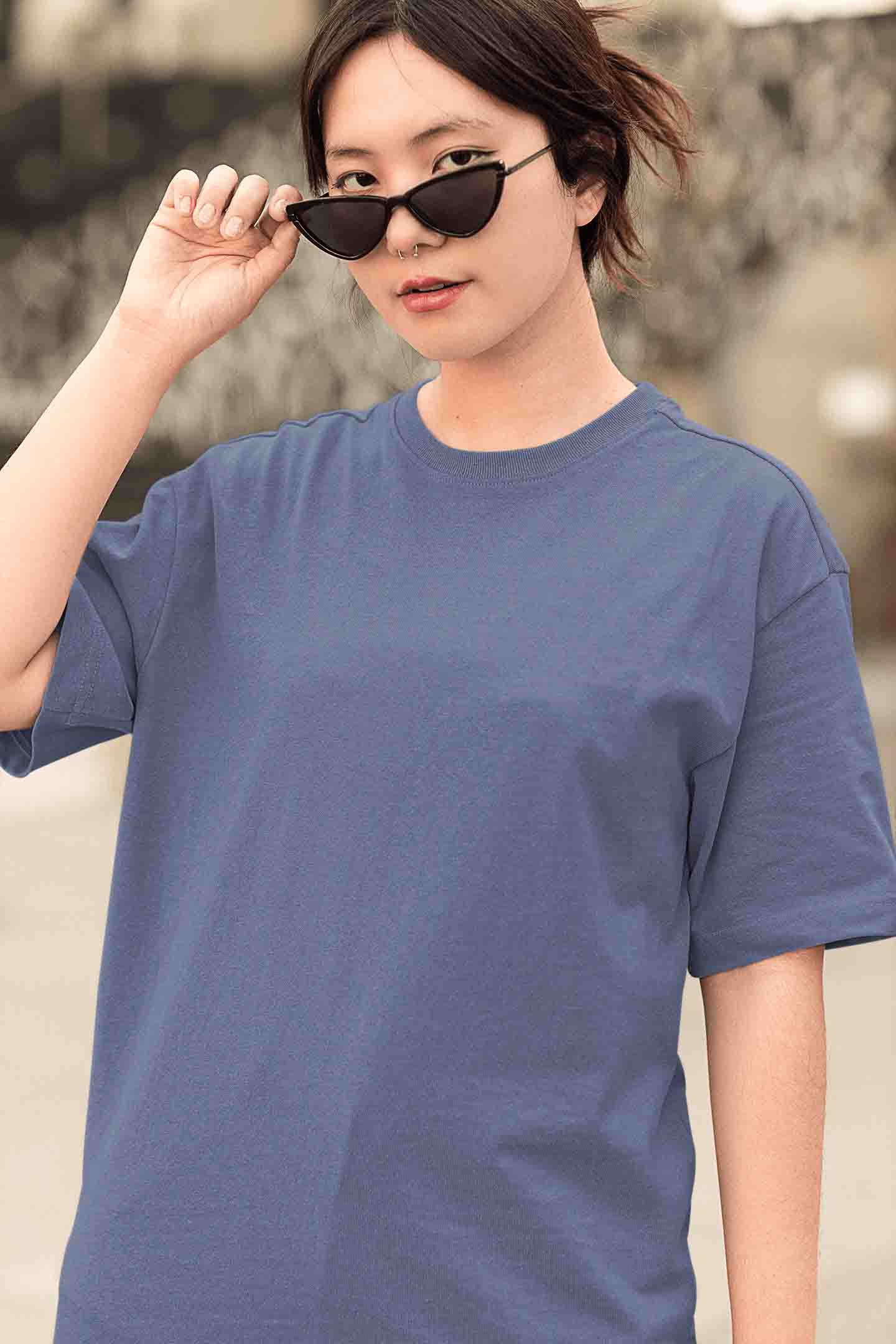 Women’s Oversized T-Shirt – Steel Grey image 3