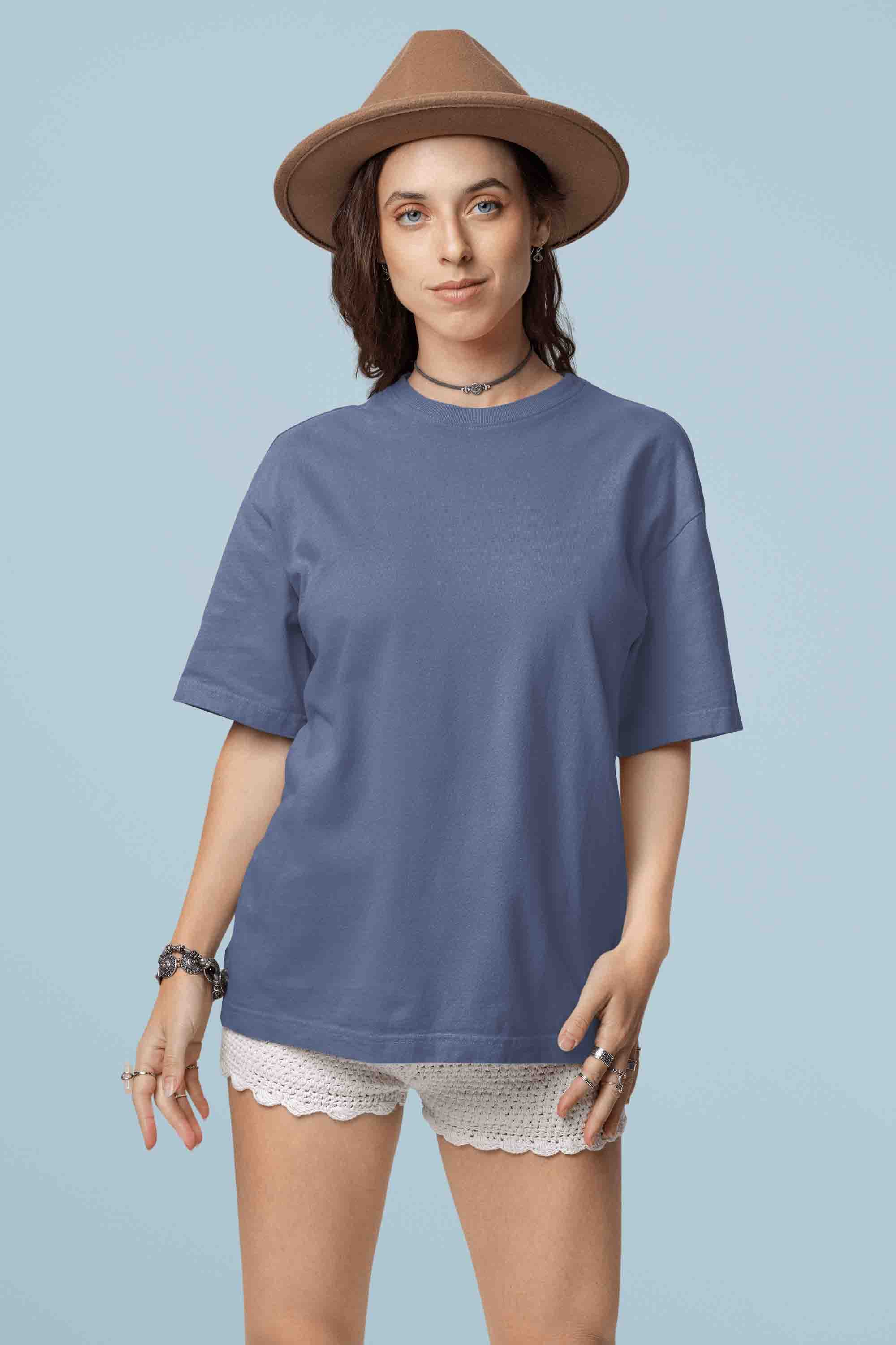 Women’s Oversized T-Shirt – Steel Grey image 4