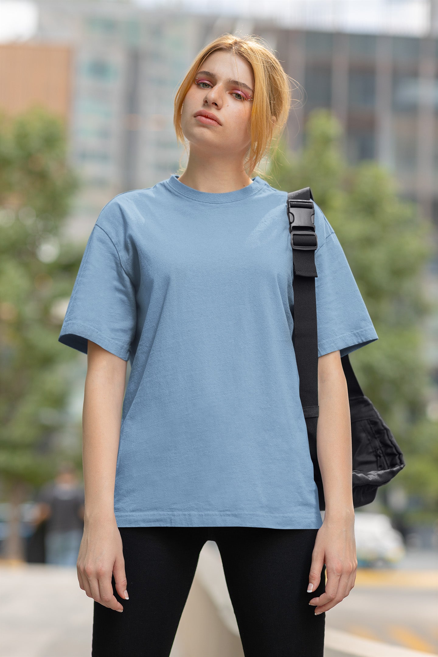 Women’s Oversized T-Shirt – Baby Blue image 2