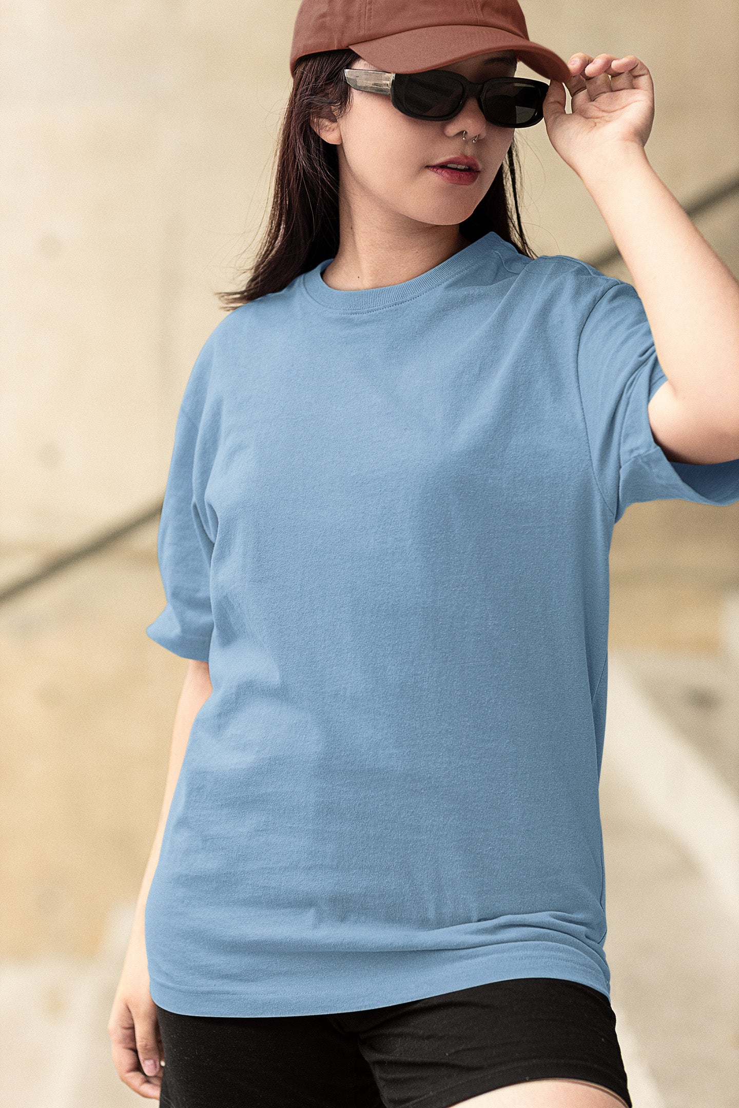 Women’s Oversized T-Shirt – Baby Blue image 3