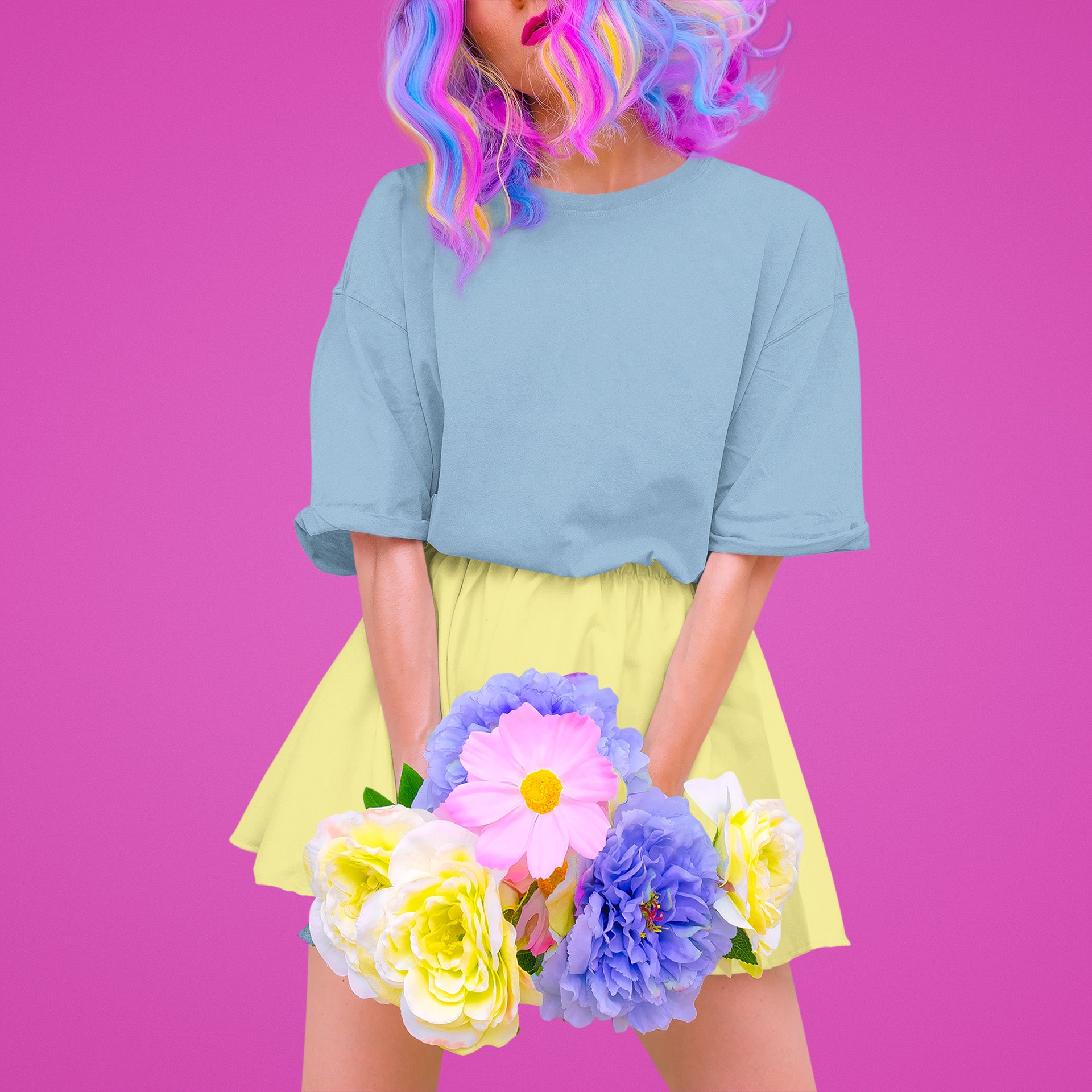 Women’s Oversized T-Shirt – Baby Blue image 4