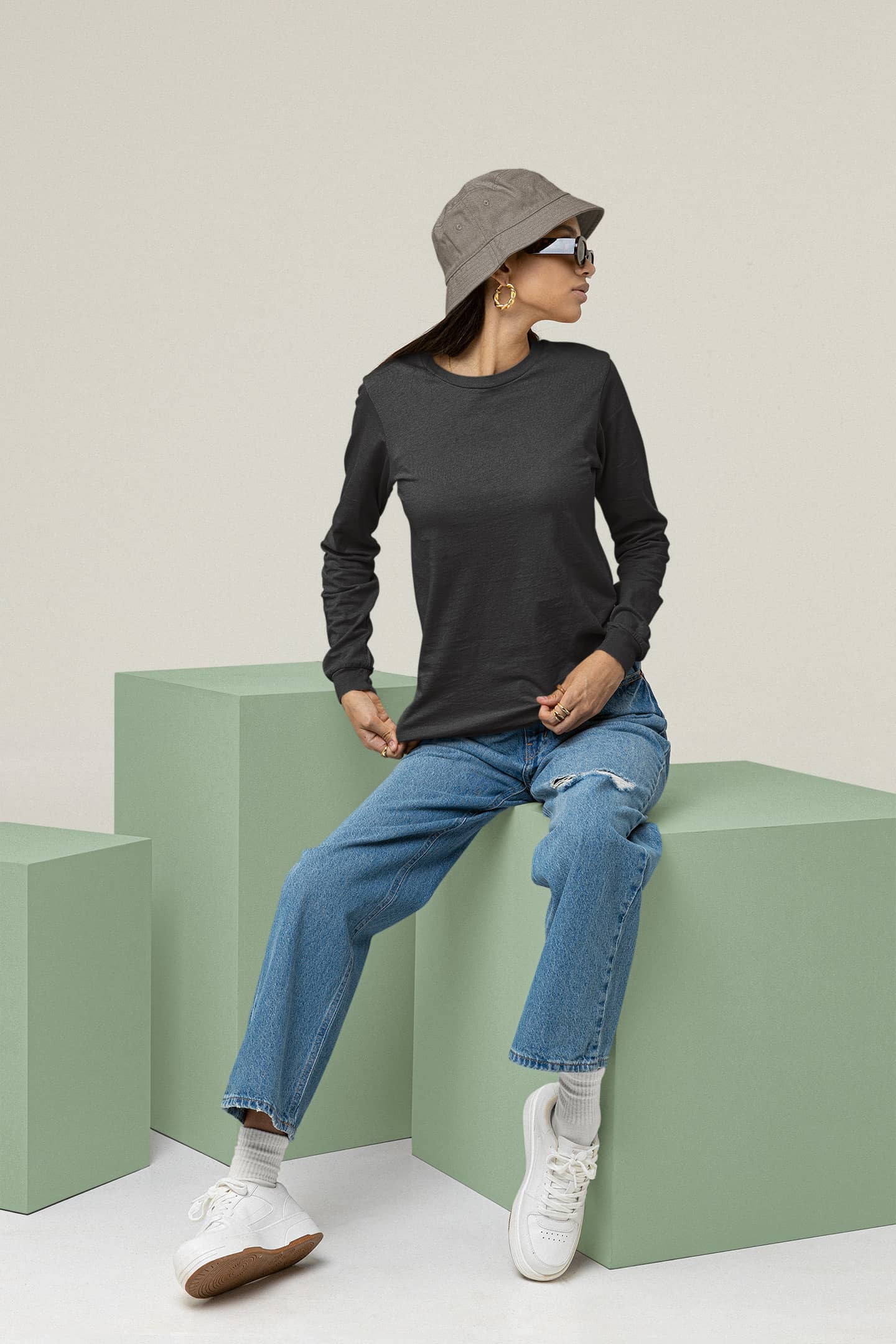 Women's Classic Black Long Sleeve | The OddBall Wagon image 4