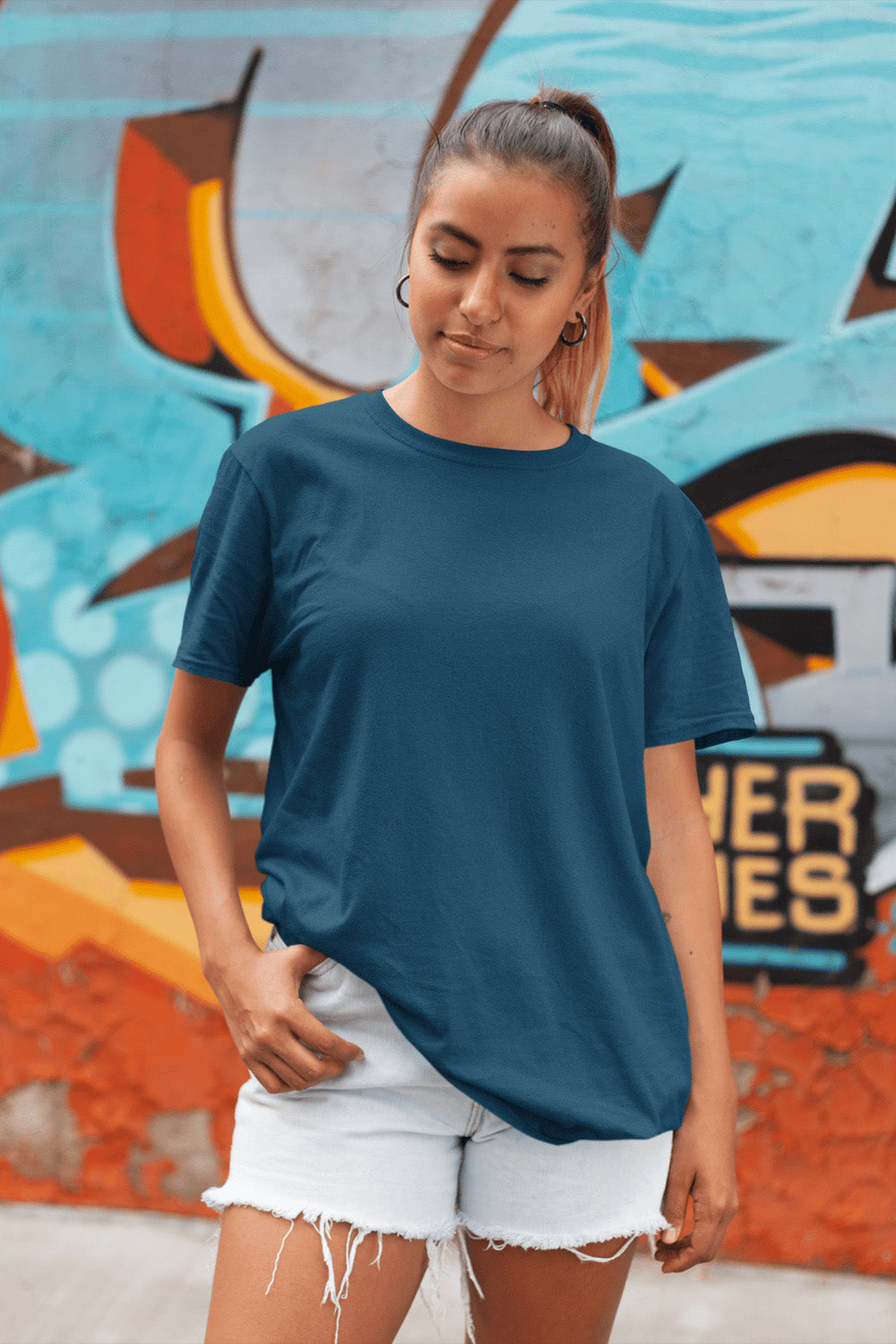 Women's Classic Fit T-Shirt - Navy Blue | The OddBall Wagon image 2