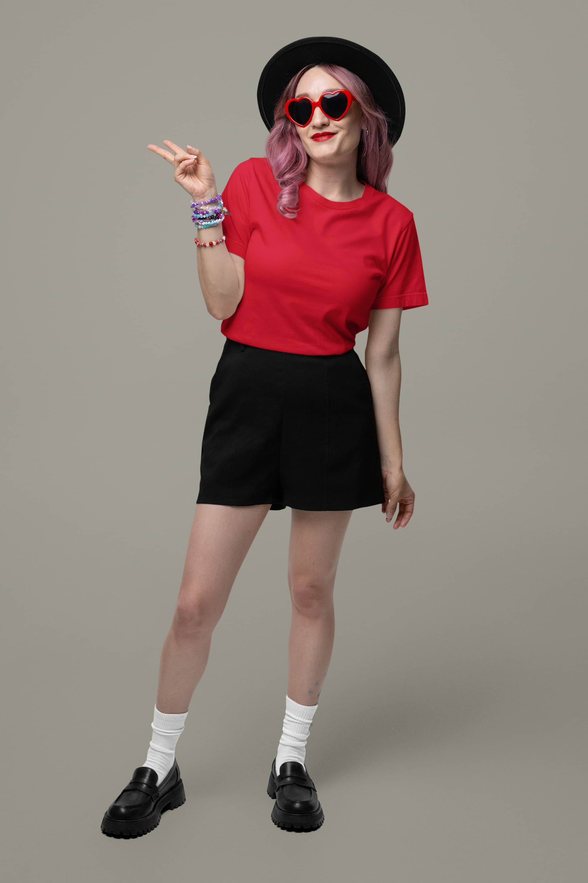 Women's Classic Fit T-Shirt - Red | The OddBall Wagon image 2