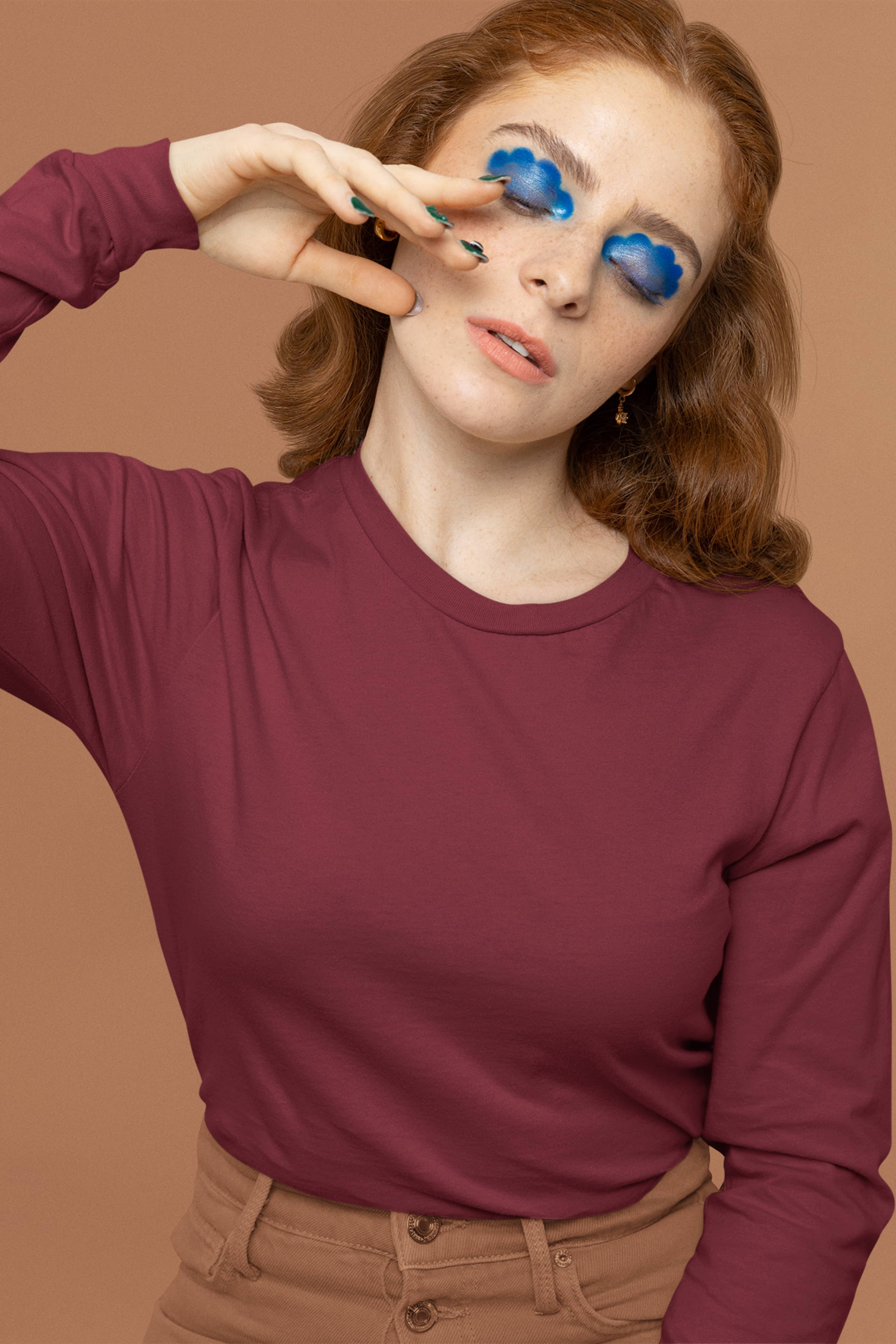 Women's Classic Maroon Long Sleeve | The OddBall Wagon image 2