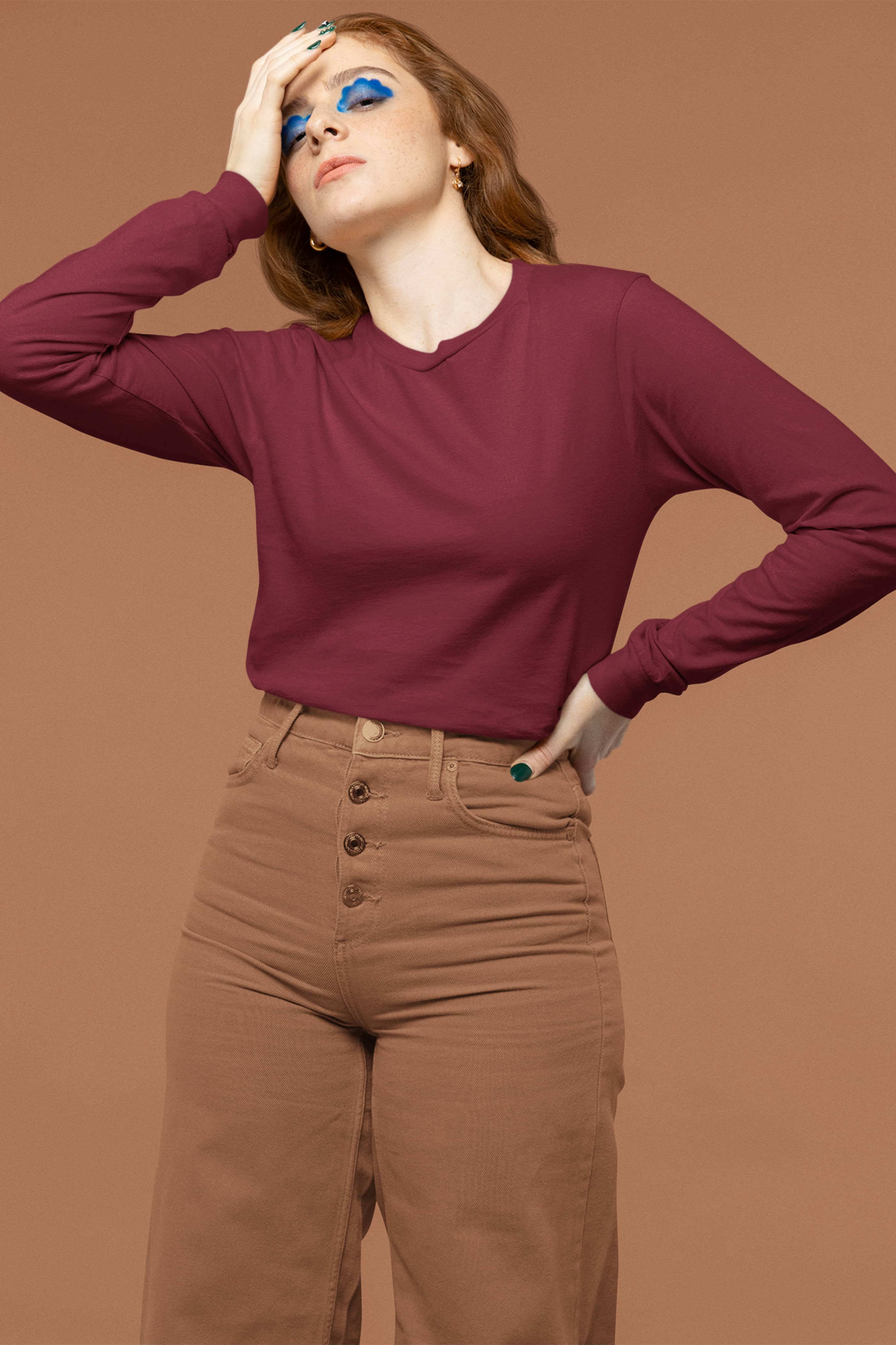 Women's Classic Maroon Long Sleeve | The OddBall Wagon image 3