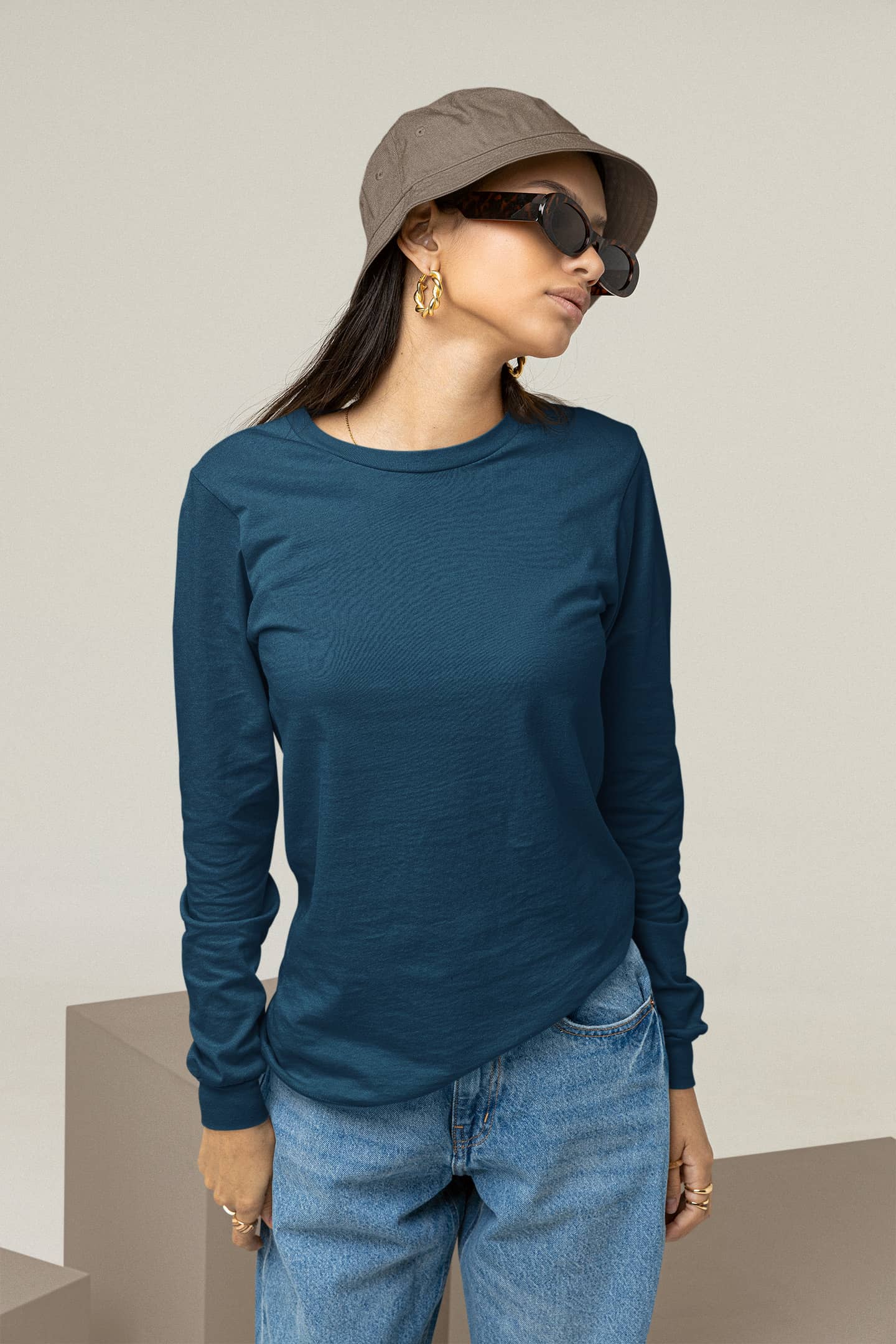 Women's Classic Navy Blue Long Sleeve | The OddBall Wagon image 2